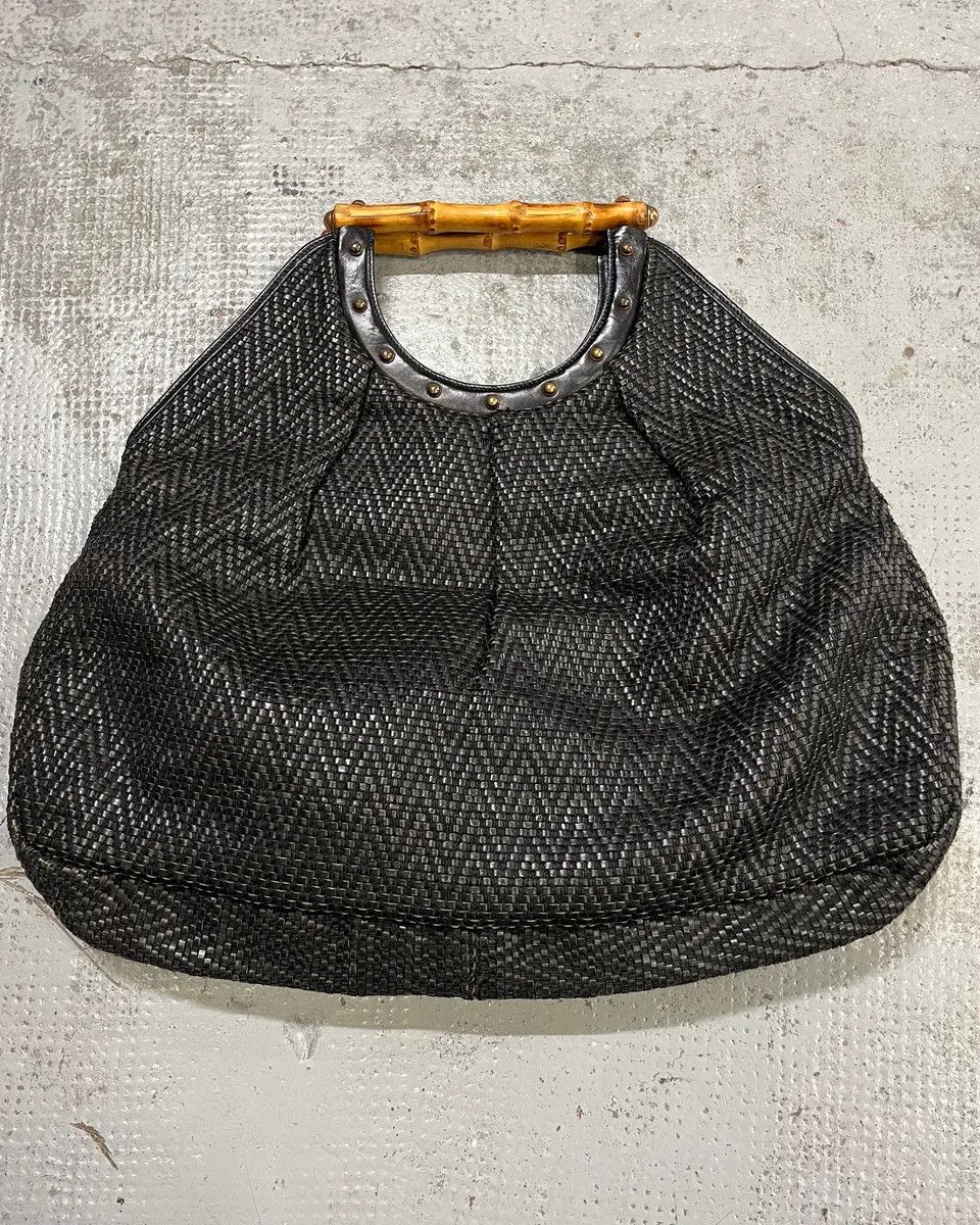 Gucci 2000s Gucci Black Bamboo Handle Hobo Bag Size ONE SIZE - 8 Thumbnail