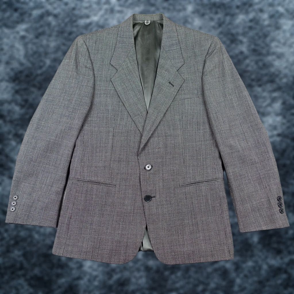 Tallia VINTAGE Tallia Blazer Mens 40 Gray Wool Check Jacket Sport Coat USA Made Italy Size 40R - 1 Thumbnail