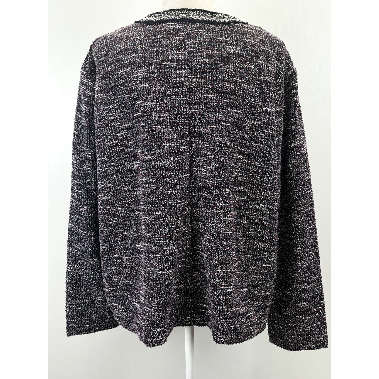 Talbots Talbots Open Front Tweed Knit Jacket 3X Plus Multicolor Career Womens Size XXL / US 16-18 / IT 52-54 - 3 Thumbnail