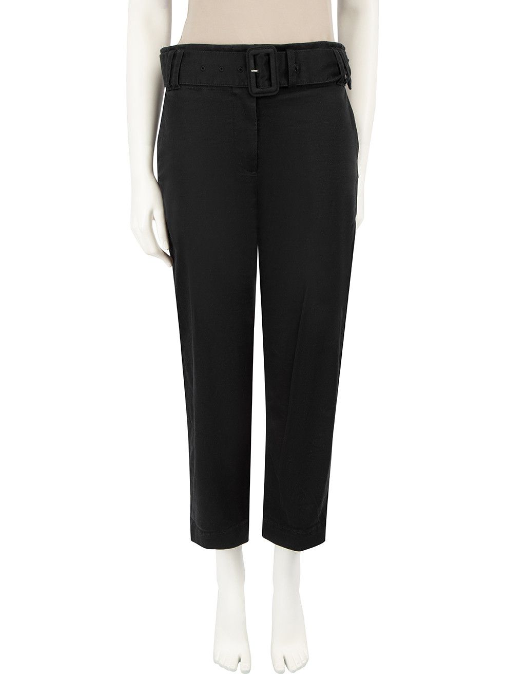 image of Proenza Schouler Black Belted Tapered Trousers, Women's (Size 26)