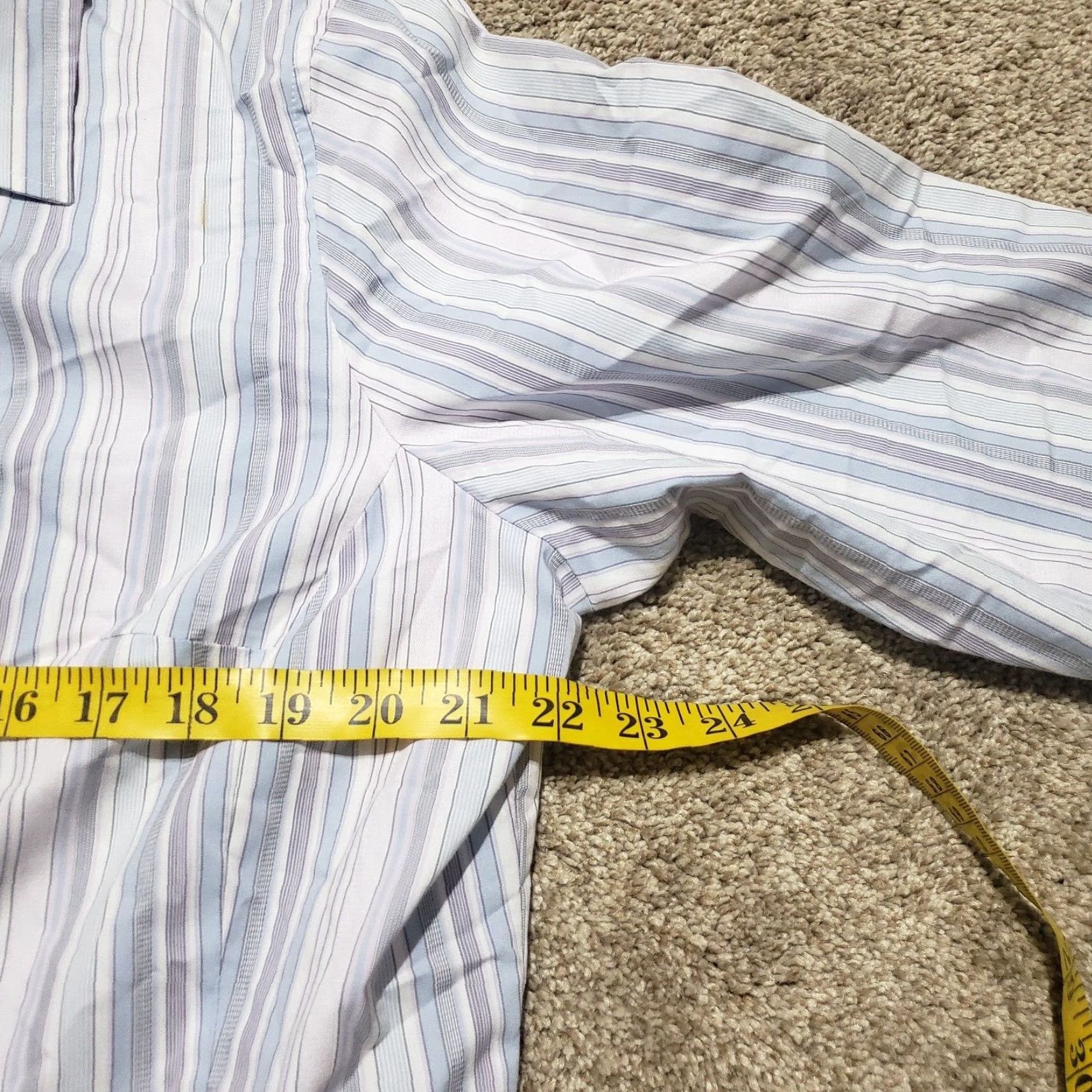 Merona Merona Shirt 3/4 Sleeve Button-Up Striped Top Women 18W Blue White Multicolor Casual Spring Summer Size XXL / US 16-18 / IT 52-54 - 5 Thumbnail