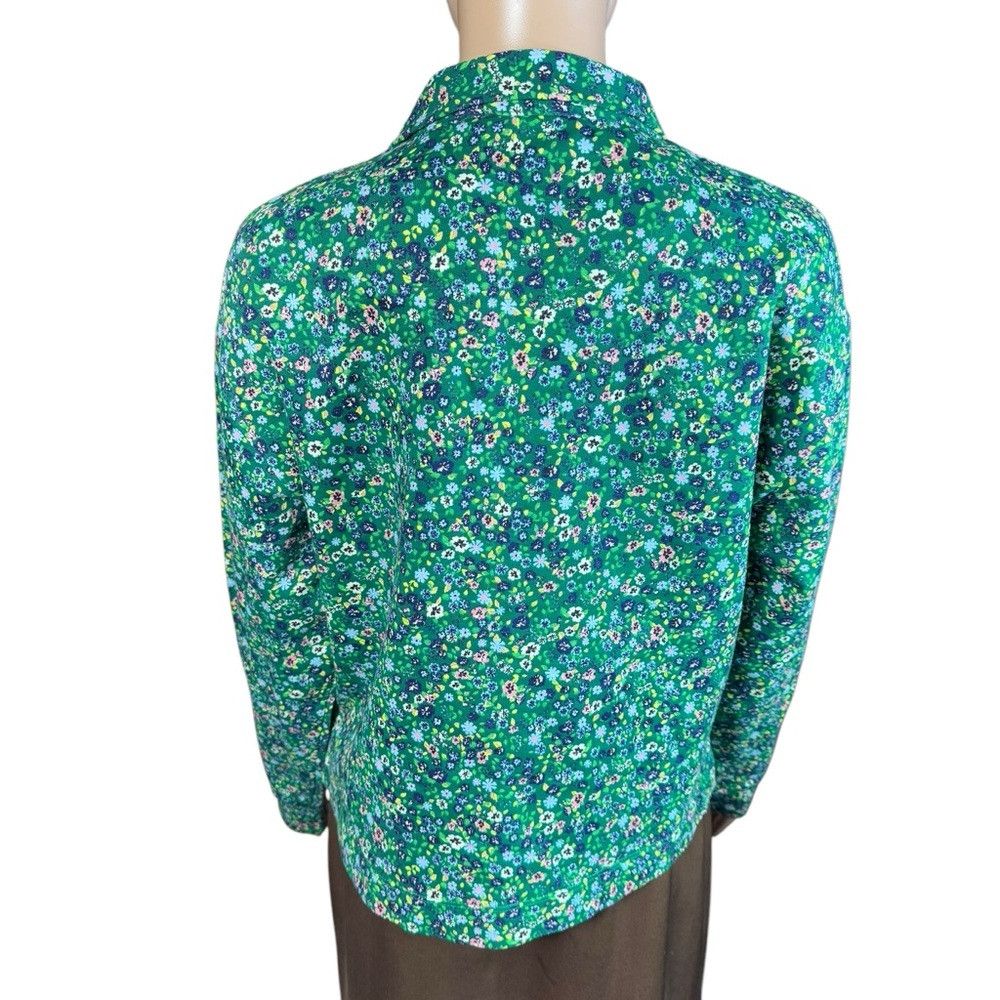 Zara NWT New Zara Cotton Floral Green Polo Shirt Size L Size L / US 10 / IT 46 - 3 Thumbnail