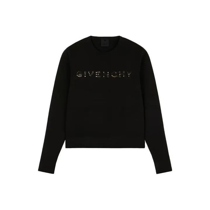 Givenchy Givenchy Givenchy Black Logo Embroidered Knit Sweater -250 Size US L / EU 52-54 / 3 - 1 Thumbnail