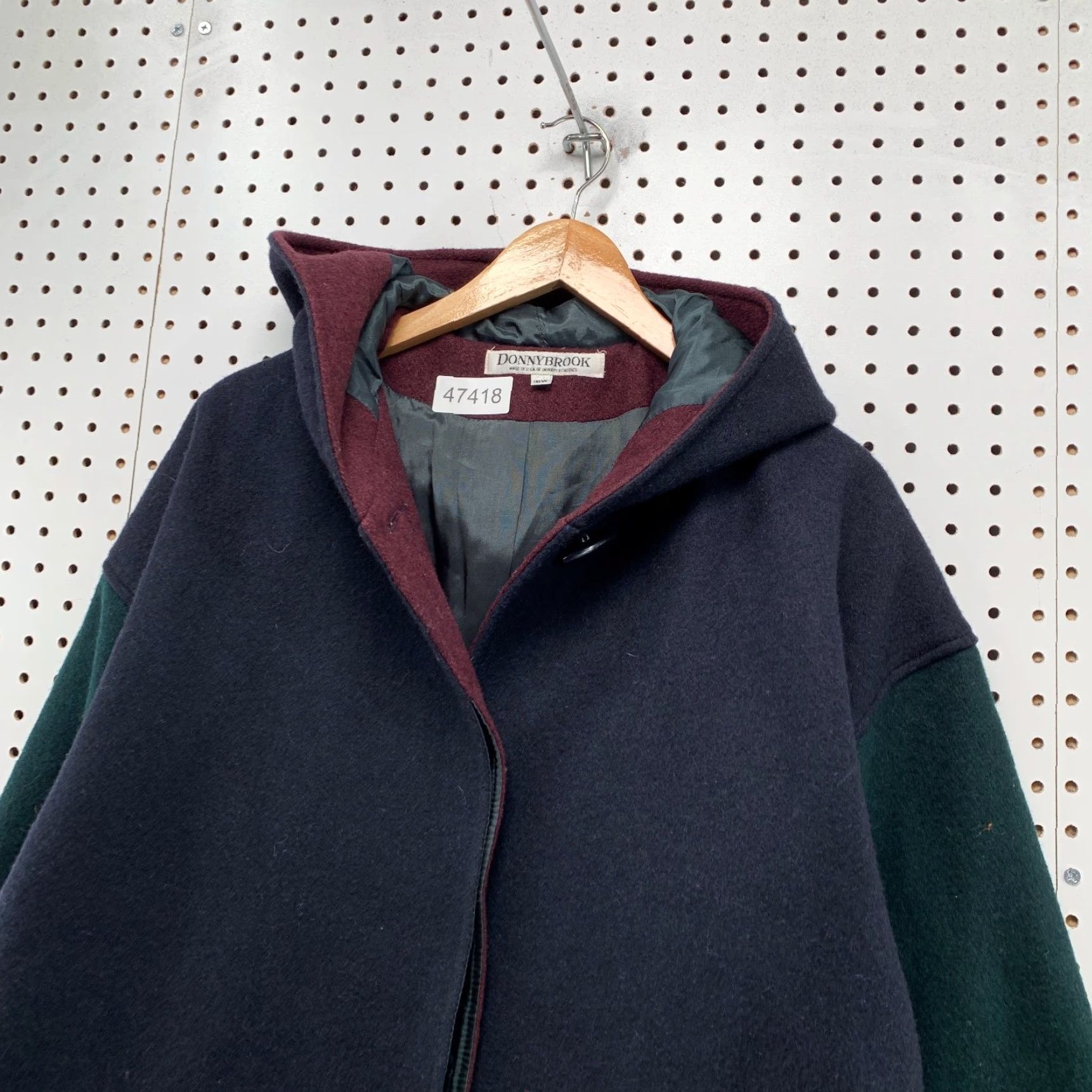 Vintage VINTAGE Donnybrook Wool Hooded Overcoat Womens 16W Blue Heavyweight USA Jacket Size XXL / US 16-18 / IT 52-54 - 7 Thumbnail