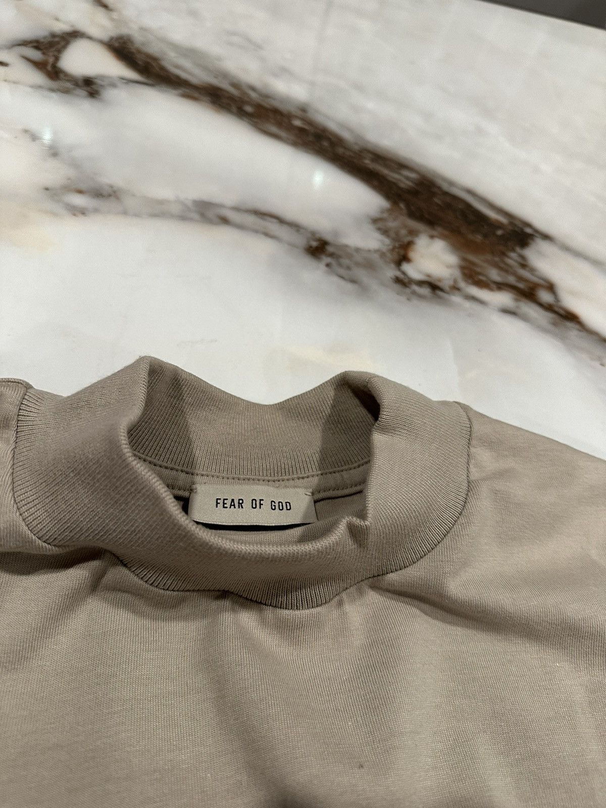 Fear of God FEAR OF GOD Beige Flocked T-Shirt Small Size US S / EU 44-46 / 1 - 3 Thumbnail