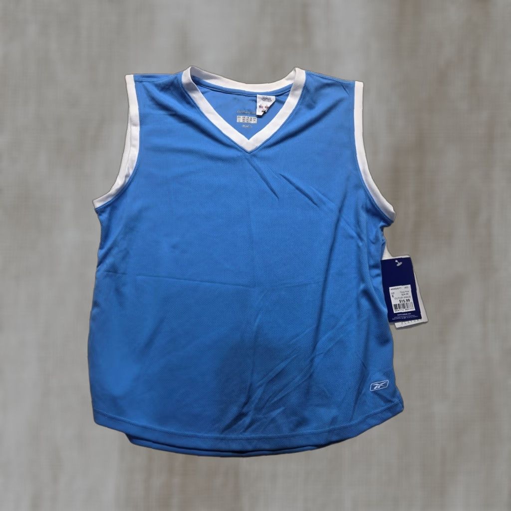 Reebok Reebok Shirt Tank Womens XL Blue Play Dry V-Neck Athletic Wear Breathable Moisture Wicking Logo Size XL / US 12-14 / IT 48-50 - 1 Thumbnail