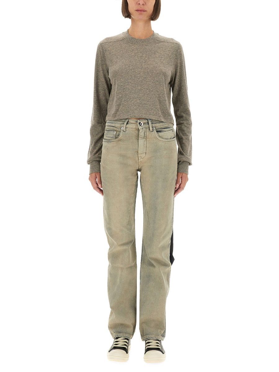 Rick Owens Drkshdw RICK OWENS DRKSHDW T-SHIRT "LS CROPPED SMALL LEVEL T" - GREY Size L / US 10 / IT 46 - 1 Thumbnail