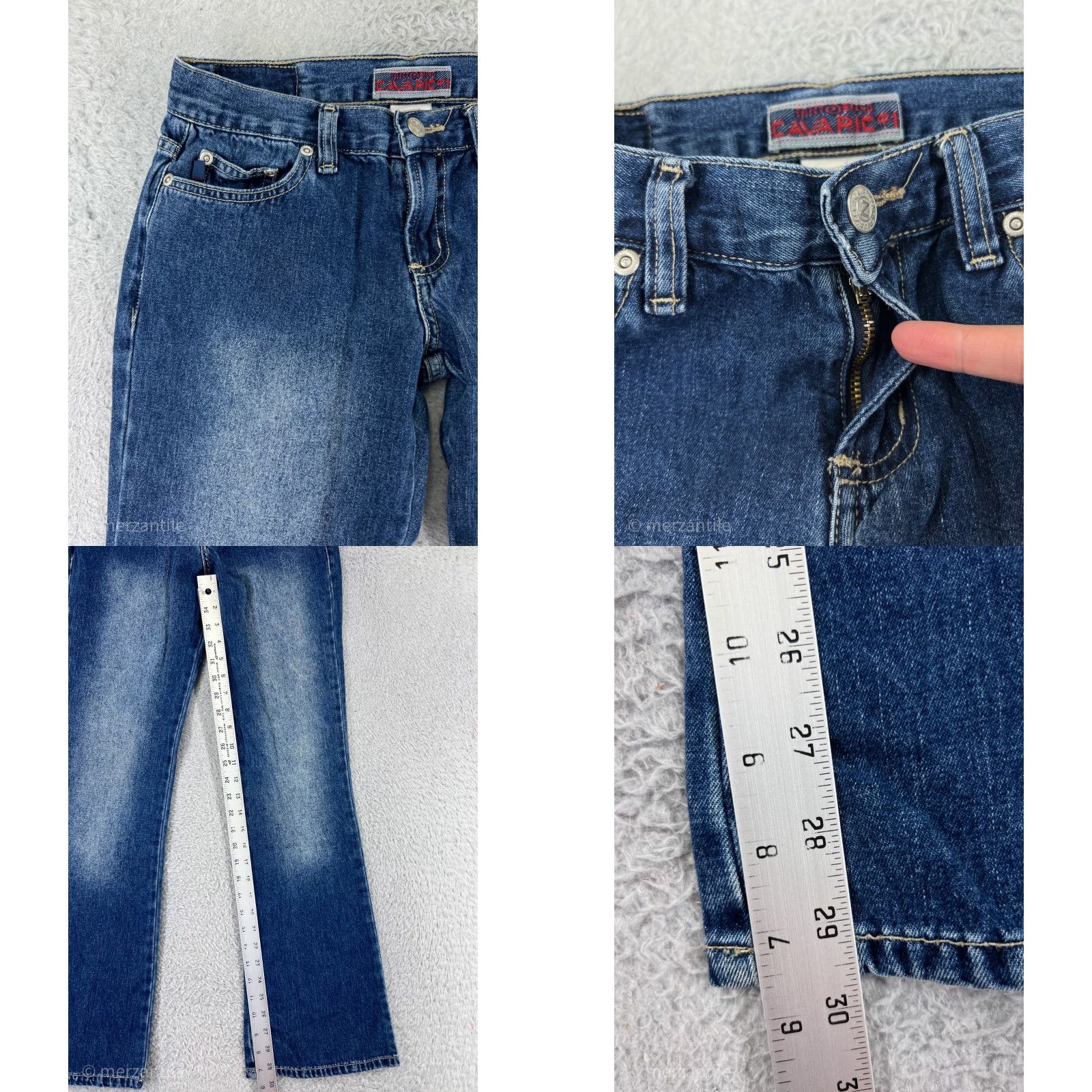 Denime Z. Cavaricci Jeans Womens 5 Blue Denim 100% Cotton Flared Low Rise 5-Pocket Design Vintage No N/A Size 27" / US 4 / IT 40 - 8 Thumbnail