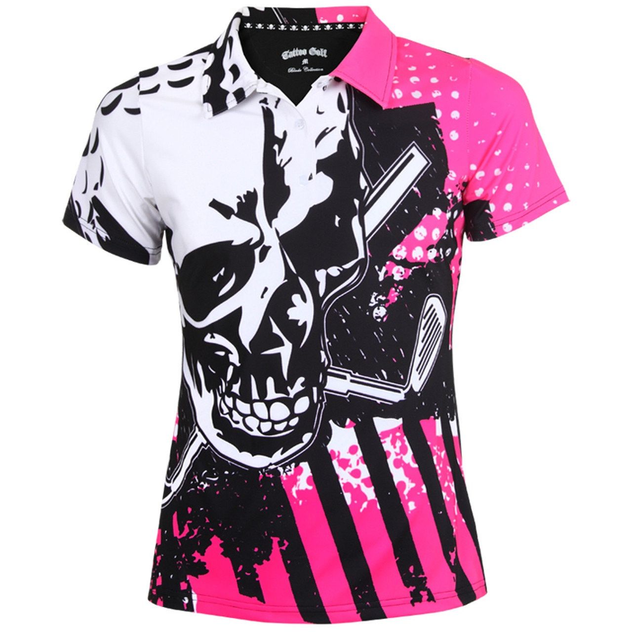 Callaway Golf Tattoo Golf Womens Polo Shirt Skull "Here 4 Beer" Size S Size S / US 4 / IT 40 - 6 Thumbnail