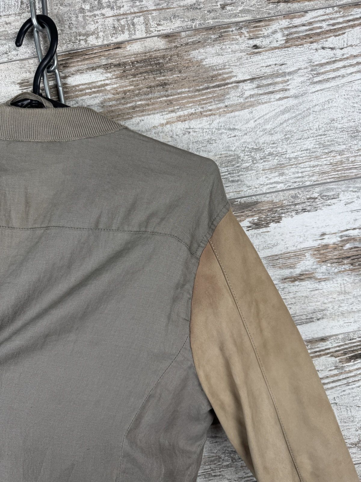 Allsaints Mens Vintage AllSaints Devon bomber jacket leather linen Size US S / EU 44-46 / 1 - 20 Thumbnail