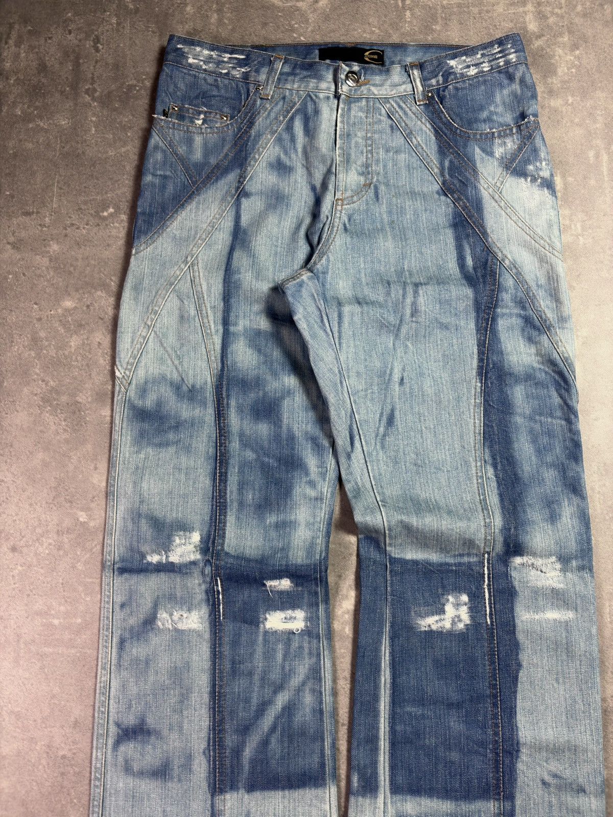 Just Cavalli 00s Just Cavalli Colorblock Dyed Flared Denim Jeans 32 48 Size US 32 / EU 48 - 3 Thumbnail