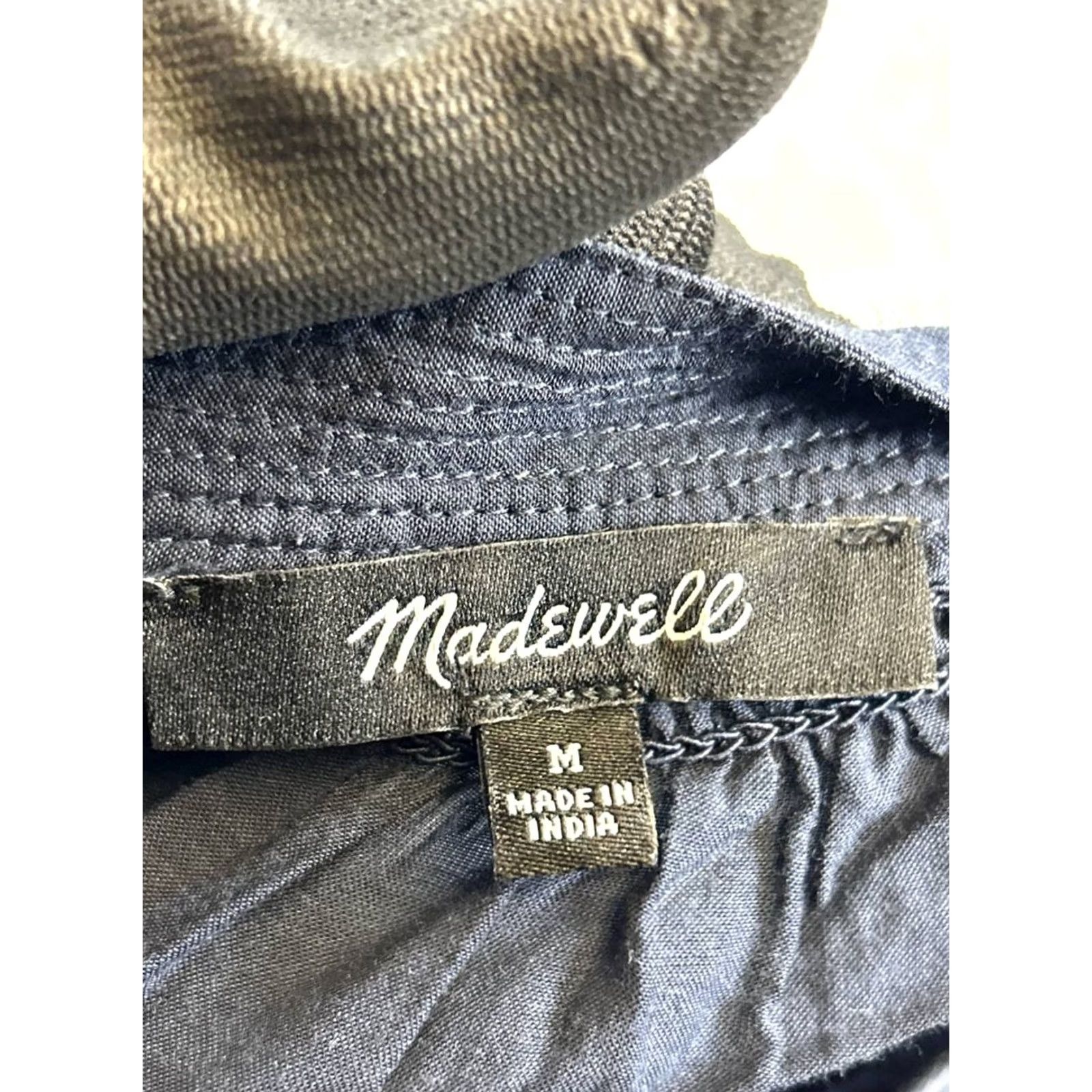 Madewell Madewell Shirt Womens Medium Blue Cotton Blend Blouse Size M / US 6-8 / IT 42-44 - 3 Thumbnail