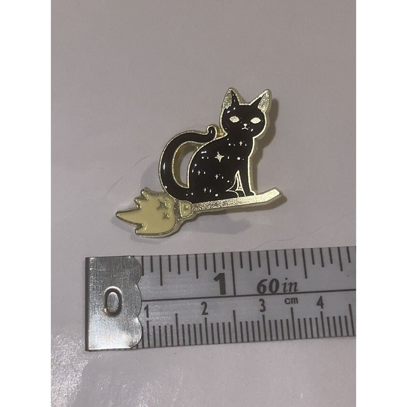 Other Mystical Black Cat On Flying Broom Pin Brooch Size ONE SIZE - 1 Preview