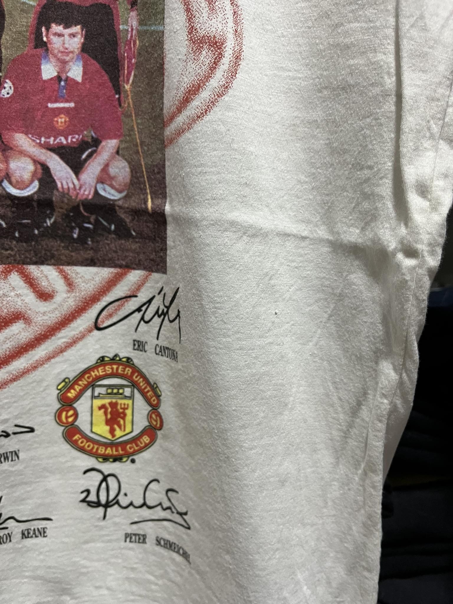 Vintage Manchester United Class of 92 Eric Cantona Photo Tee Size US XL / EU 56 / 4 - 4 Thumbnail