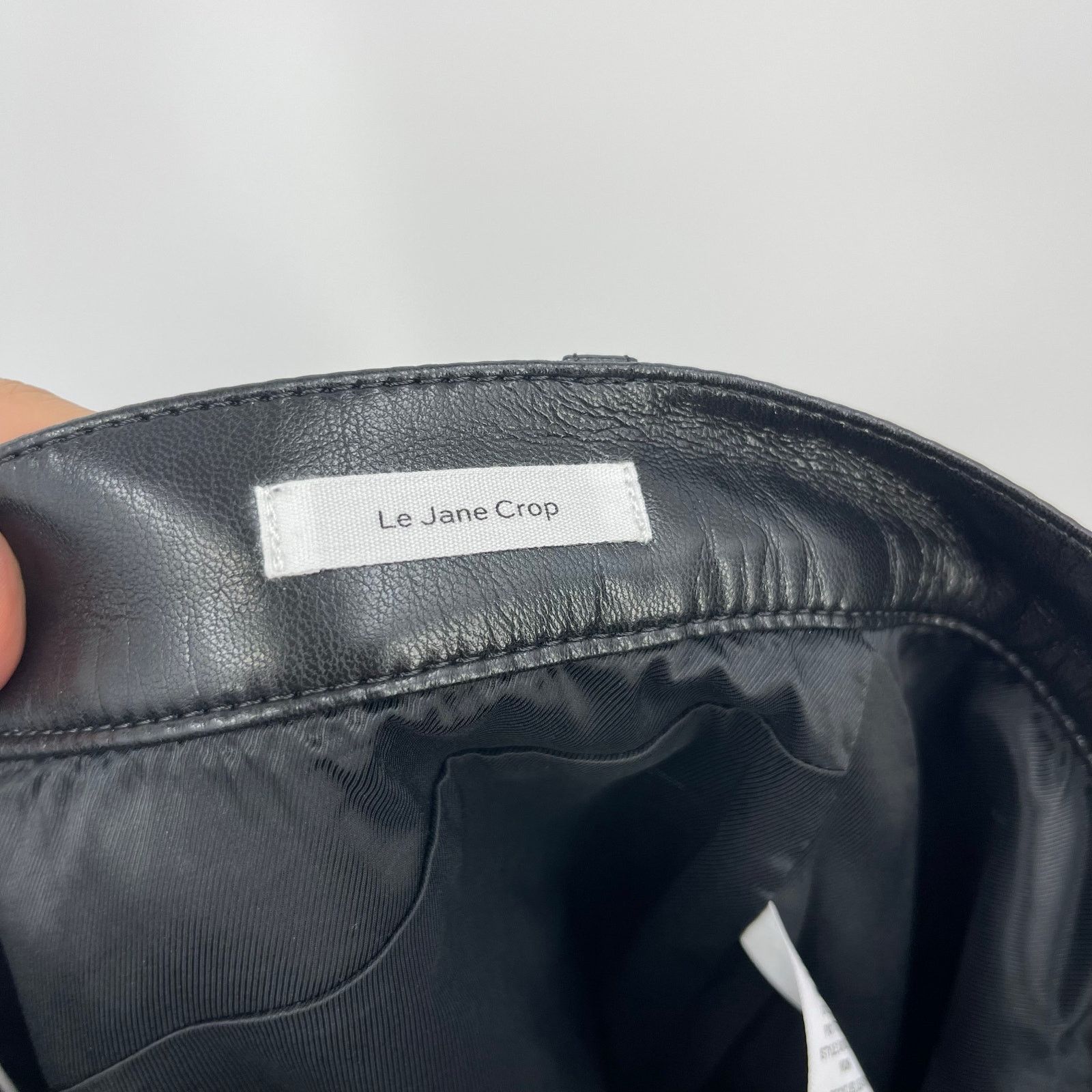 Frame FRAME | NWT Le Jane Crop Black Leather Jeans Noir Size 23 Size 23" - 13 Thumbnail