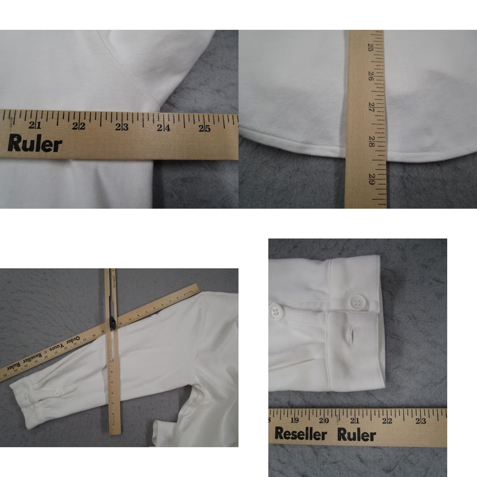 Vintage Allwear Shirt Mens XL White Long Sleeve Button-Front Stretch Organic Cotton Pockets Size US XL / EU 56 / 4 - 8 Thumbnail