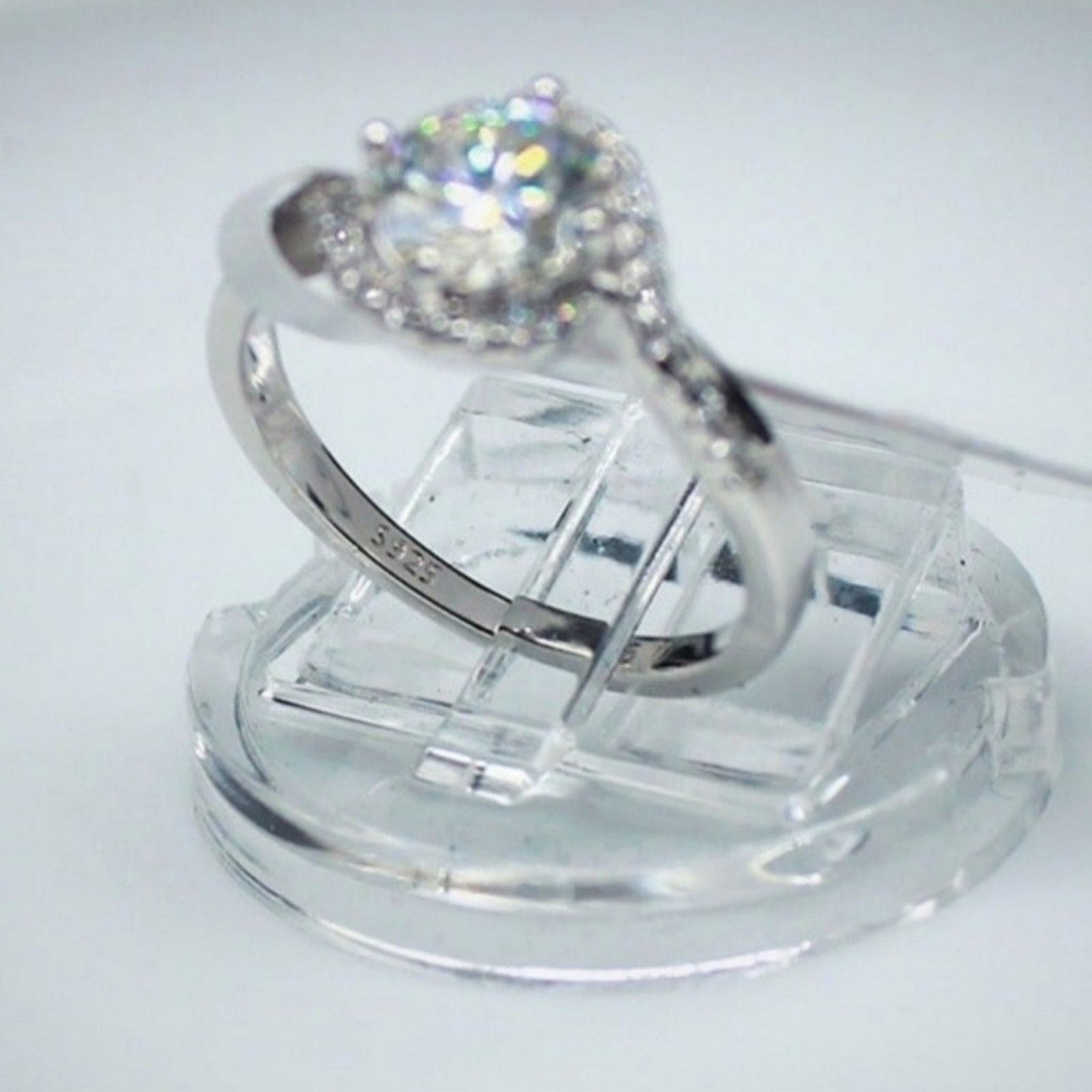 Other Moissanite Twist Band Engagement Ring Waves Silver 7 NWT Size ONE SIZE - 9 Thumbnail