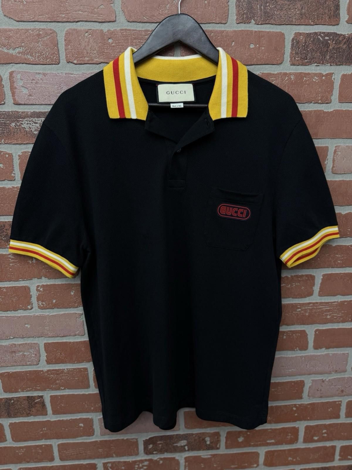 Gucci Gucci Polo T Shirt Black/Yellow Size XL $850 Retail Size US XL / EU 56 / 4 - 1 Thumbnail