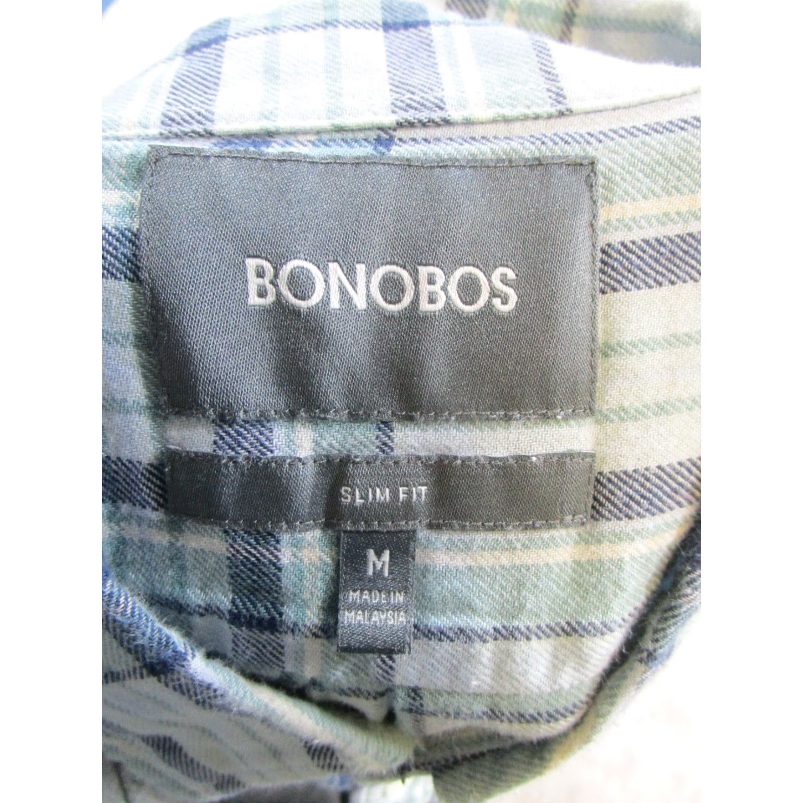 Bonobos Bonobos Shirt Mens M Blue Green Cotton Button-Up Long Sleeve Slim Size US M / EU 48-50 / 2 - 3 Thumbnail