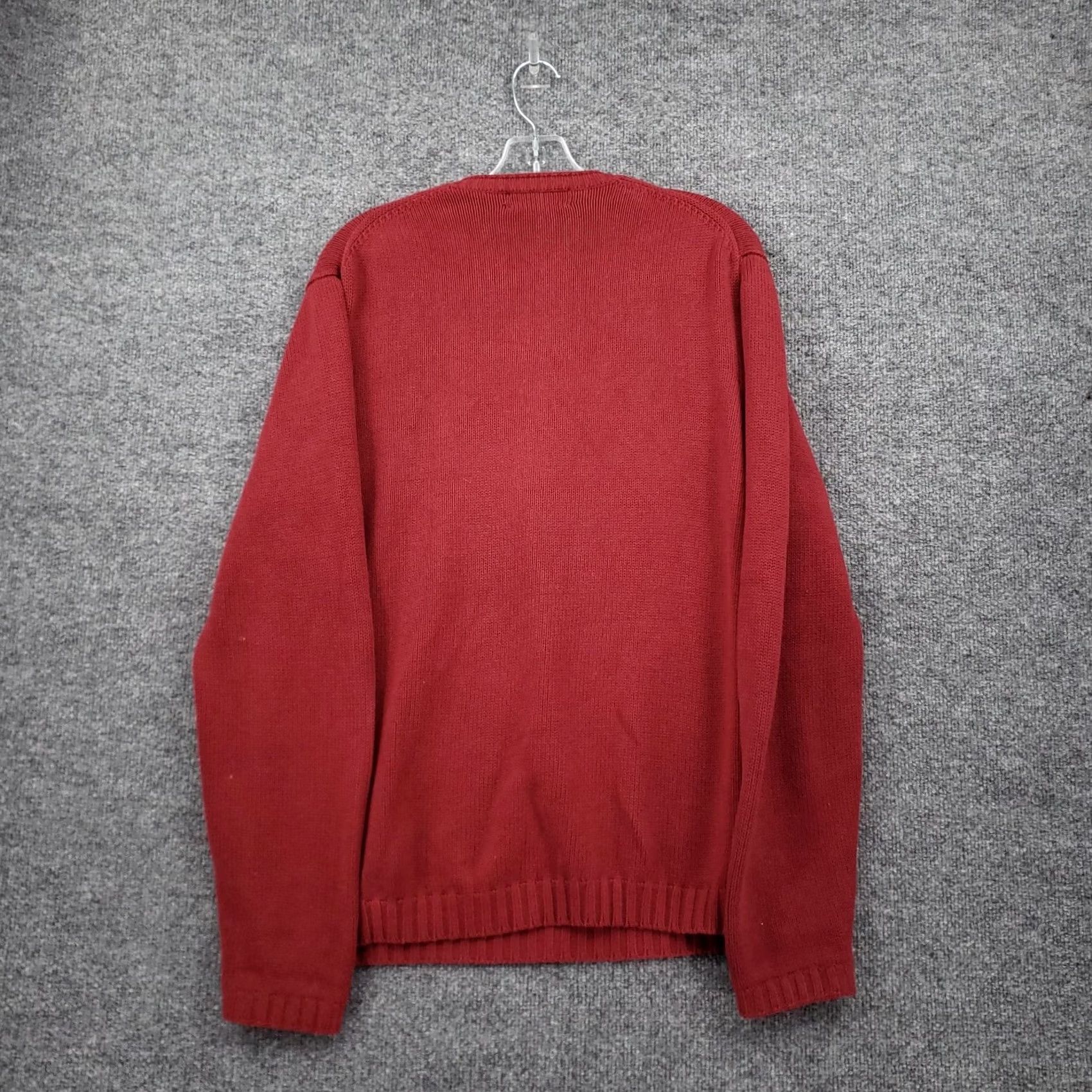 J.Crew VINTAGE J.CREW Sweater Mens M Red V-Neck Pullover Knit Cotton Long Sleeves Size US M / EU 48-50 / 2 - 2 Thumbnail