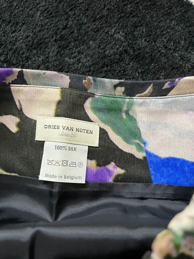 Dries Van Noten DRIES VAN NOTEN Black, white and green silk half skirt Size 35" - 5 Thumbnail