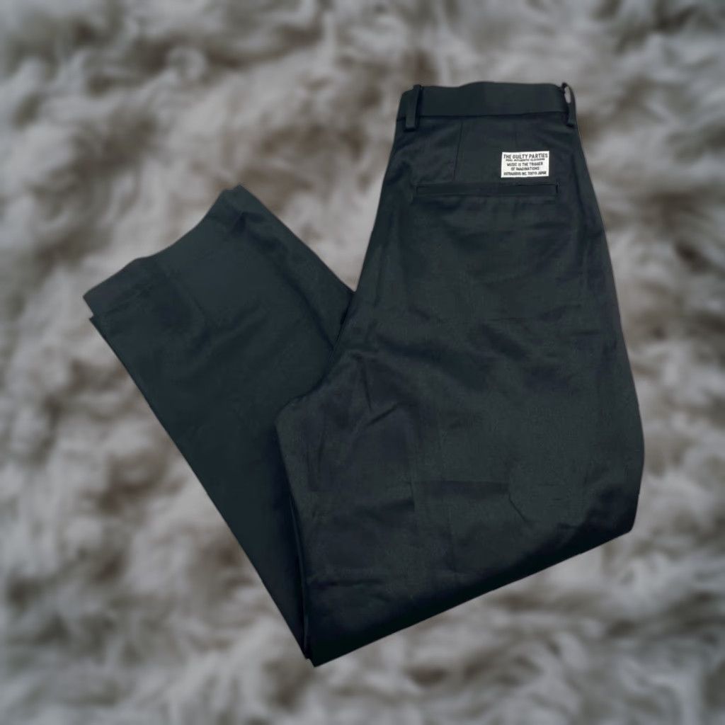 Guilty Parties Men's Pleated Twill Chino Pants Black Japan Large 32x28