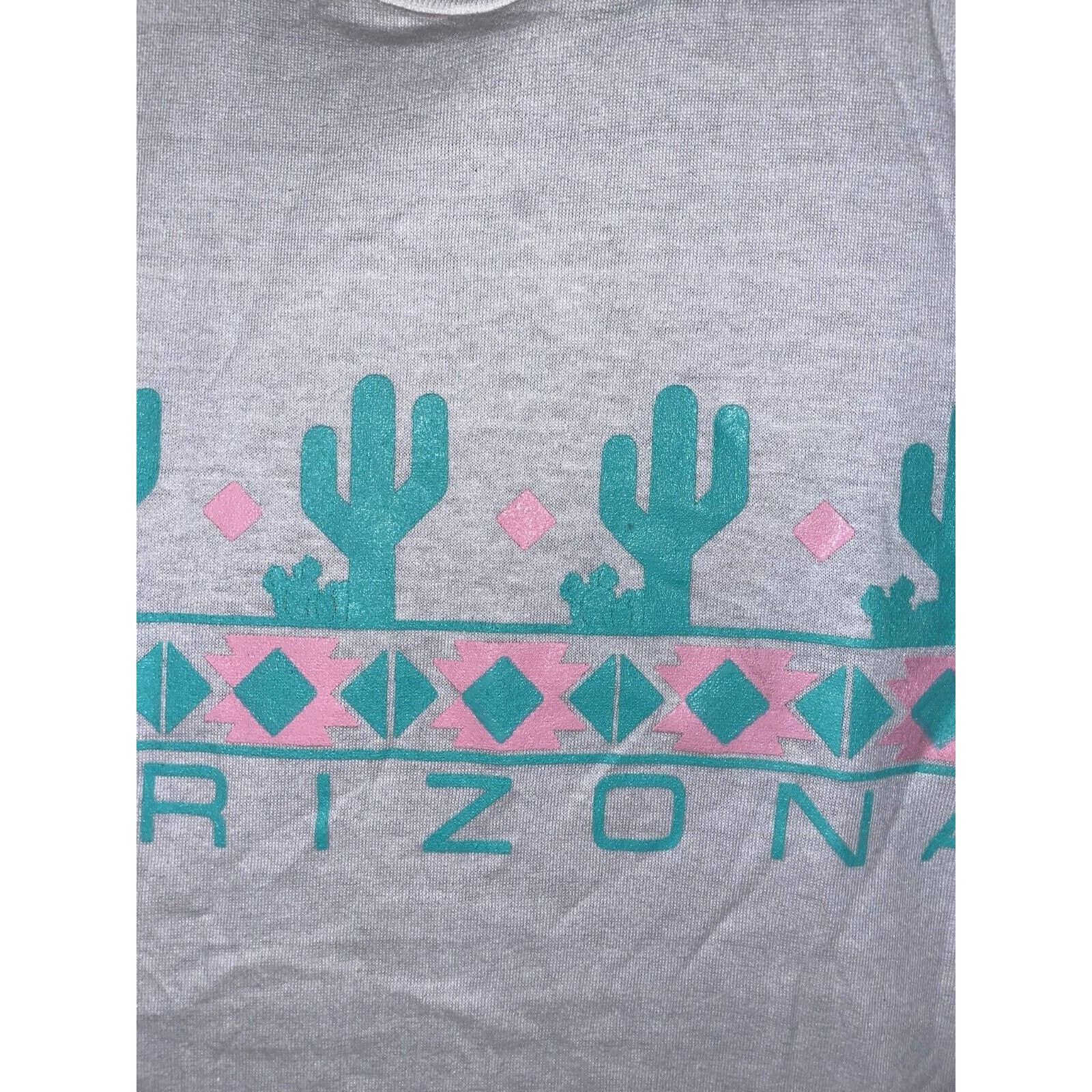 Jerzees Vintage Arizona Southwestern Graphic White M Shirt 80s Size US M / EU 48-50 / 2 - 3 Thumbnail