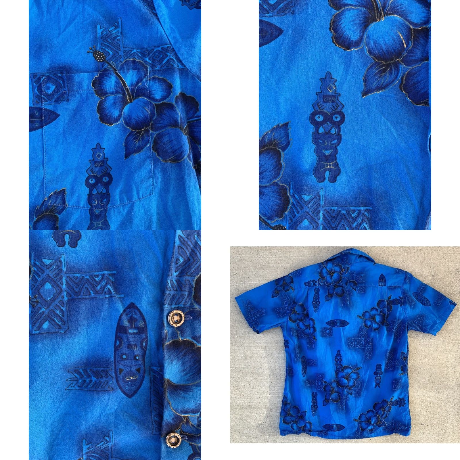 Vintage VINTAGE Ui Maikai Hawaiian Shirt Tiki Aloha Surf Blue Mens XS Size US XS / EU 42 / 0 - 8 Thumbnail