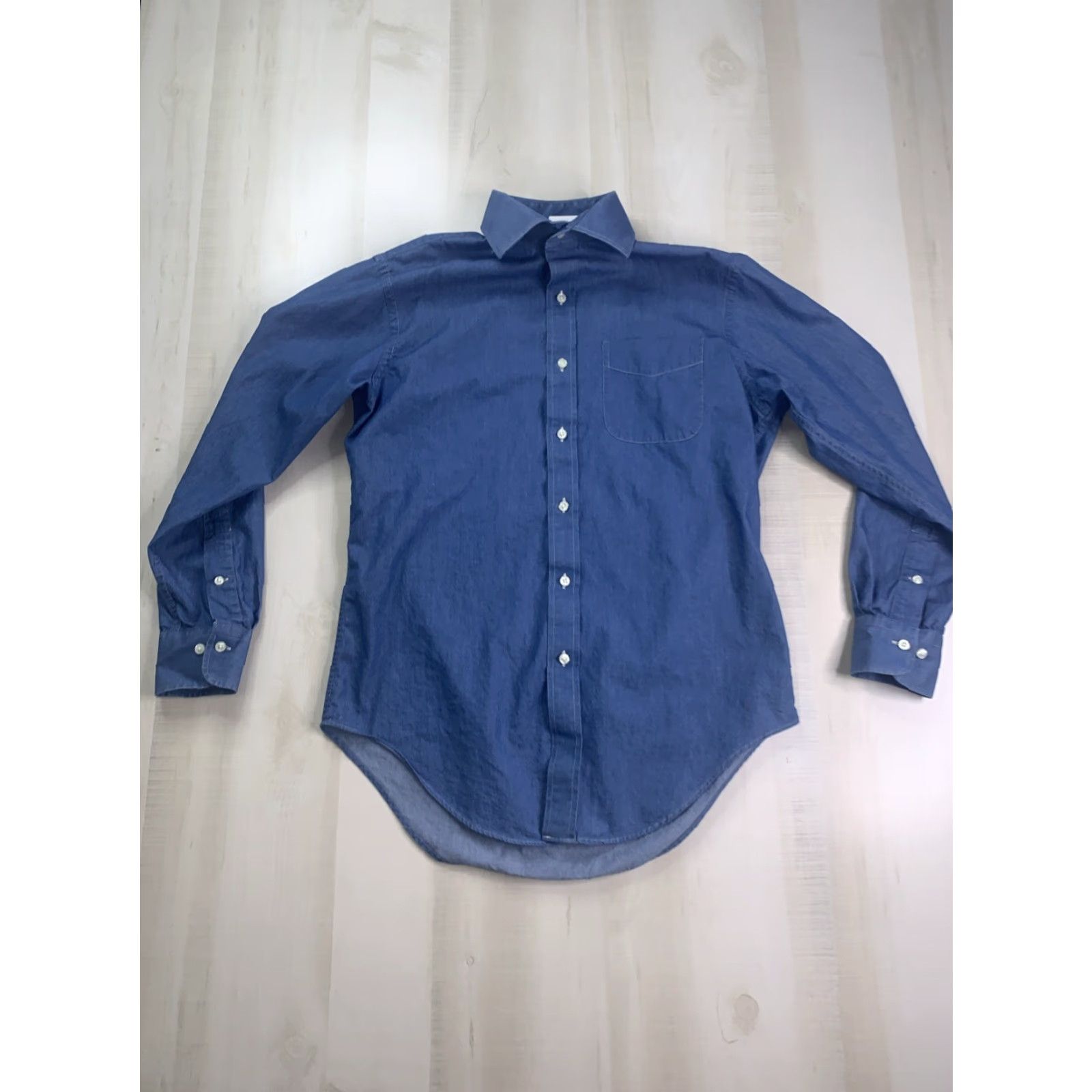 Ralph Lauren Lauren Ralph Lauren Button-Up Denim Shirt M Blue Chambray 90s Classic Preppy Mens Chestnut Denim Shirt Size US M / EU 48-50 / 2 - 2 Thumbnail