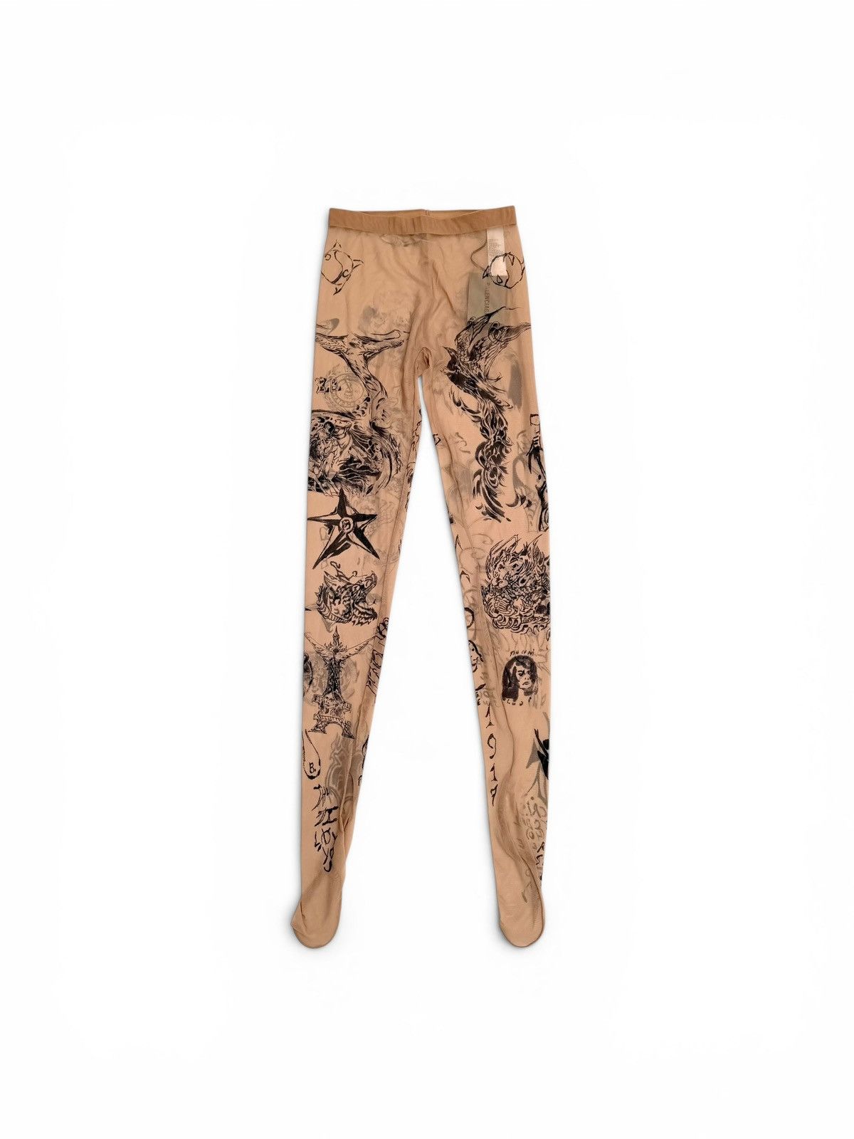 Balenciaga Balenciaga Mesh Tattoo Leggings Pants Beige Size 26" / US 2 / IT 38 - 1 Thumbnail