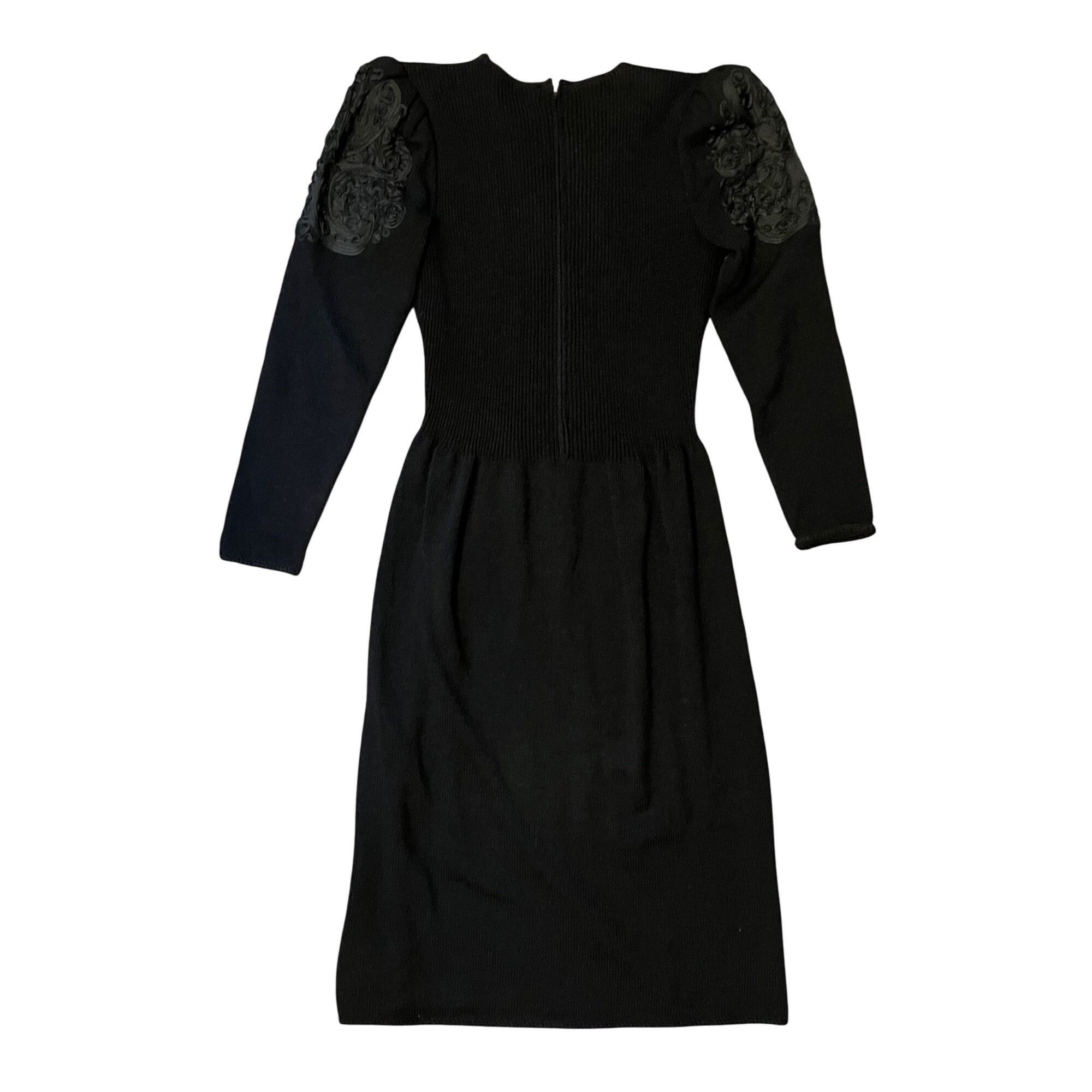 Vintage VTG 60’s 70’s Pat Sandler 8 10 Dress Black Sweater Santana K Size L / US 10 / IT 46 - 2 Thumbnail