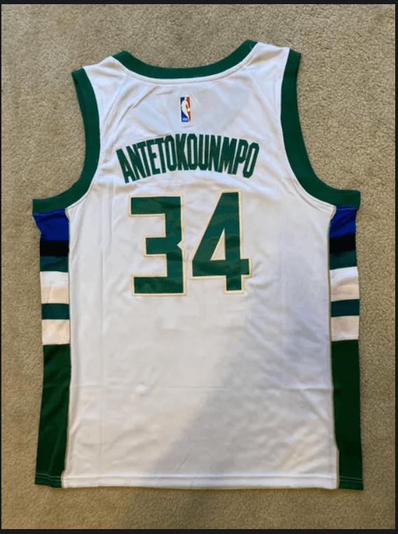 Nike S-XL Mens Stitched Nike Jersey Giannis Antetokounmpo Bucks Size US M / EU 48-50 / 2 - 2 Thumbnail