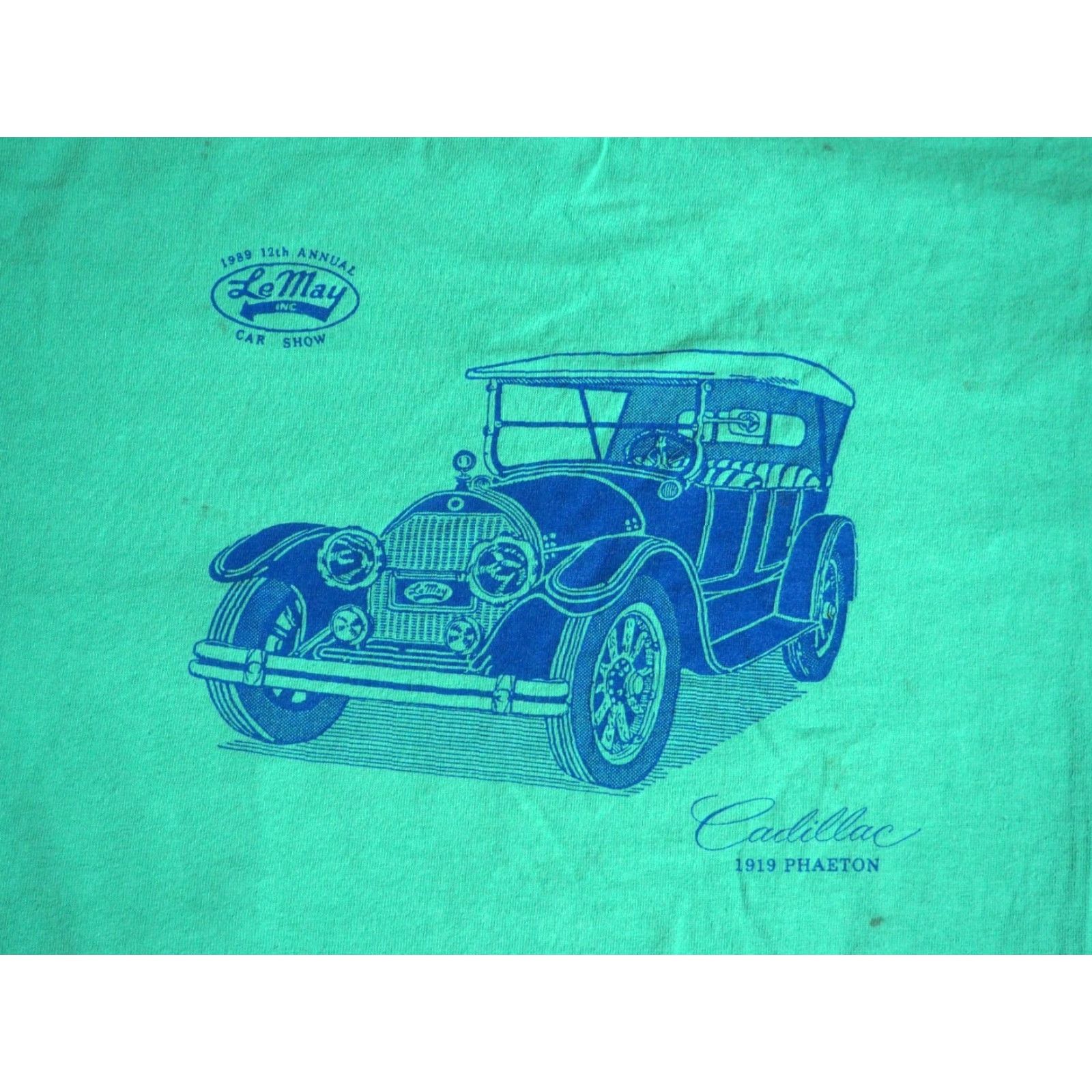 Vintage VTG 80s Oneita Cadillac Praeton USA Faded Teal Car Show Pocket Tee T-Shirt Men L Size US L / EU 52-54 / 3 - 5 Thumbnail
