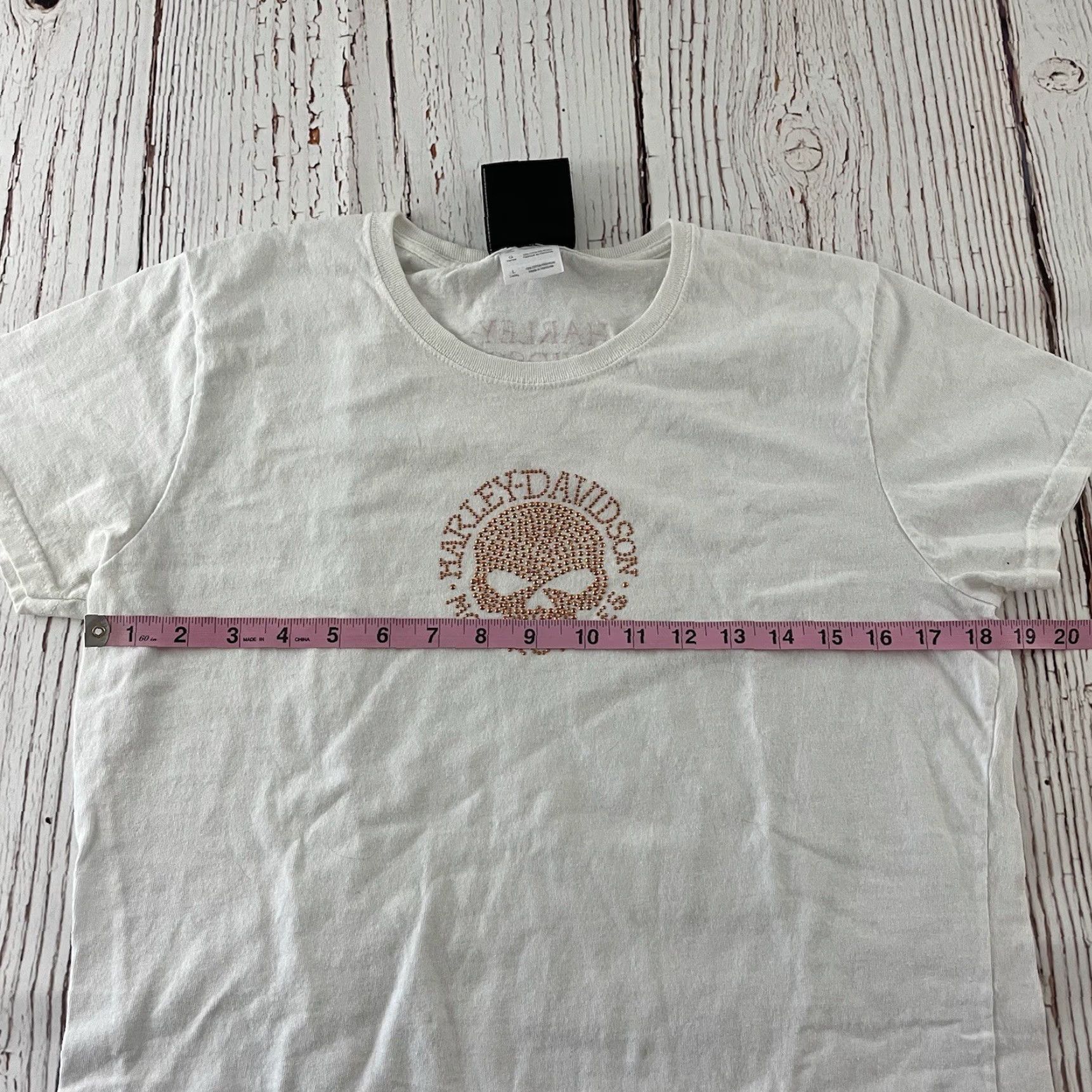 Harley Davidson Harley-Davidson Museum Jeweled Short Sleeve T Shirt White Womens L Milwaukee WI Size L / US 10 / IT 46 - 5 Thumbnail