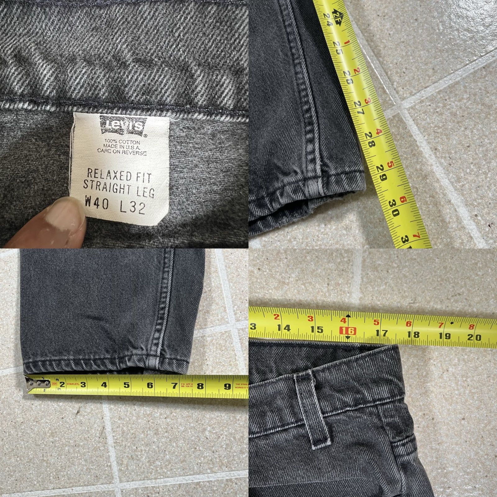 Levi's VINTAGE Levi's Jeans 34x29 Black White Tab Relaxed Straight Leg Made In USA Faded Mens Jeans Size US 34 / EU 50 - 8 Thumbnail