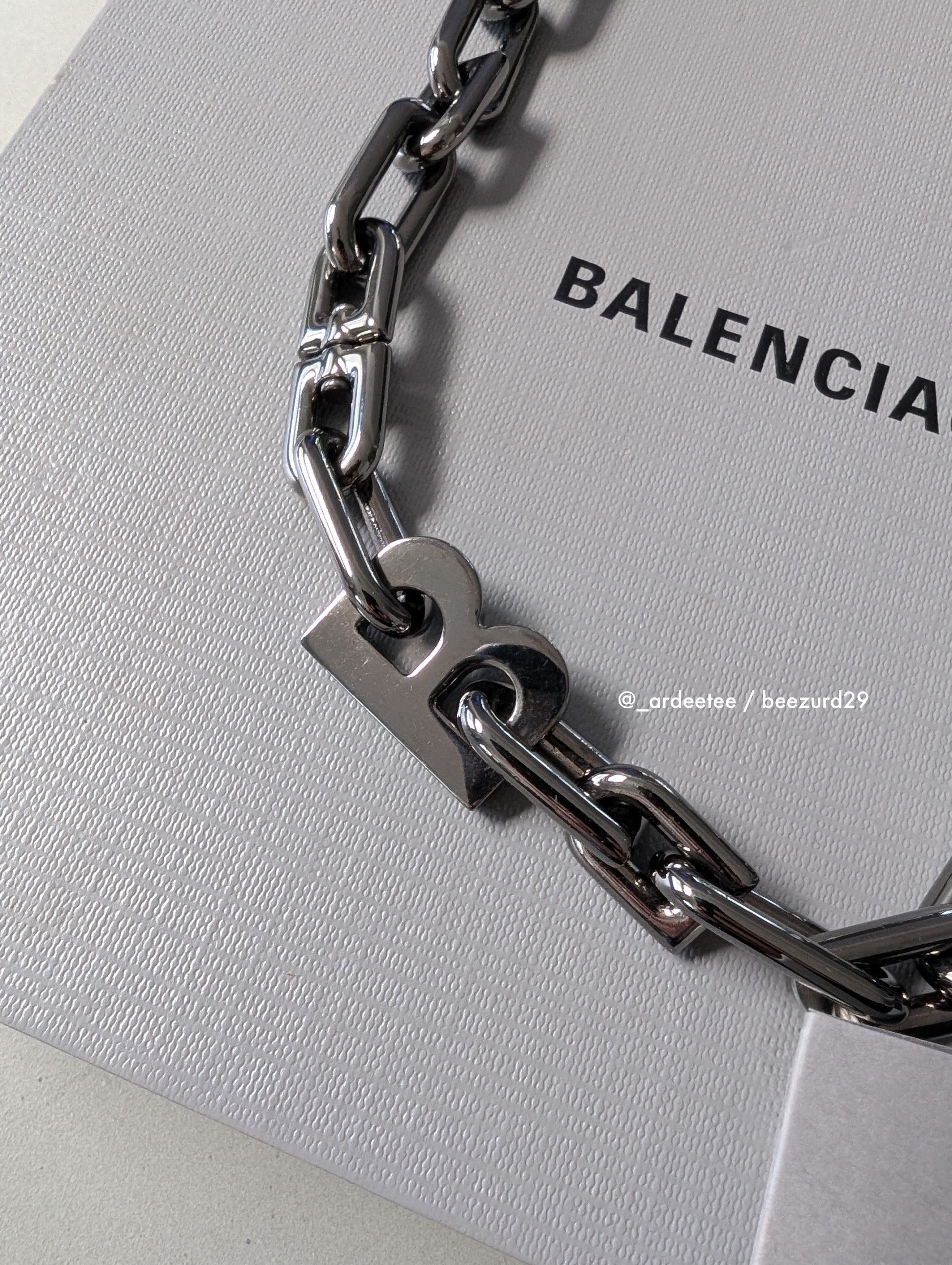 Balenciaga 💥B CHAIN THIN NECKLACE BRASS Size ONE SIZE - 4 Thumbnail