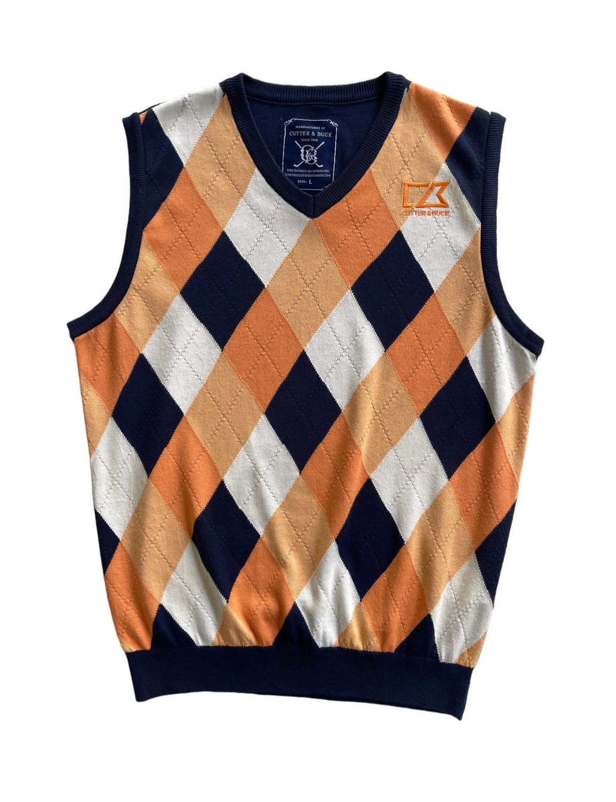 Cutter & Buck Cutter & Buck Argyle Sweater Vest Knitted Size US L / EU 52-54 / 3 - 1 Thumbnail