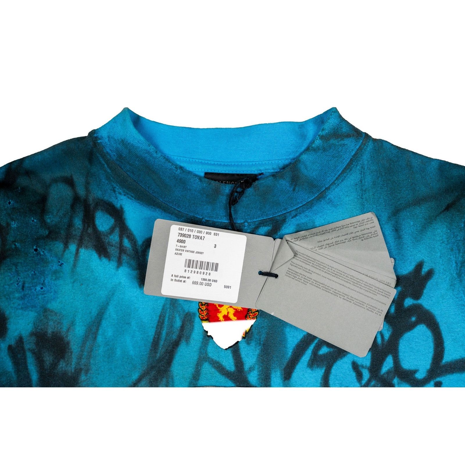 Balenciaga Skater Graffiti T-Shirt 'Blue' Size US L / EU 52-54 / 3 - 5 Thumbnail