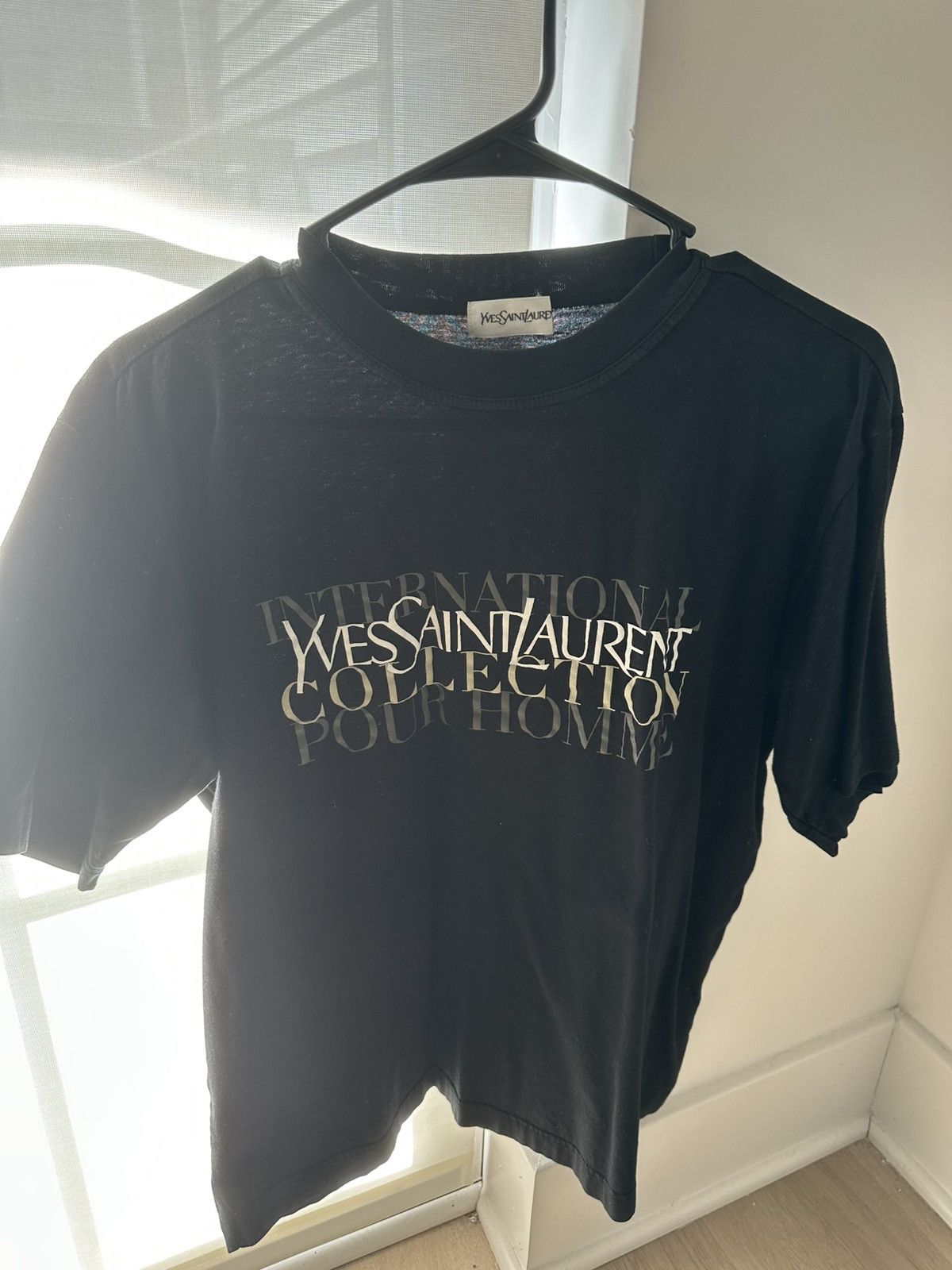 Black Yves Saint Laurant YSL Tee Shirt