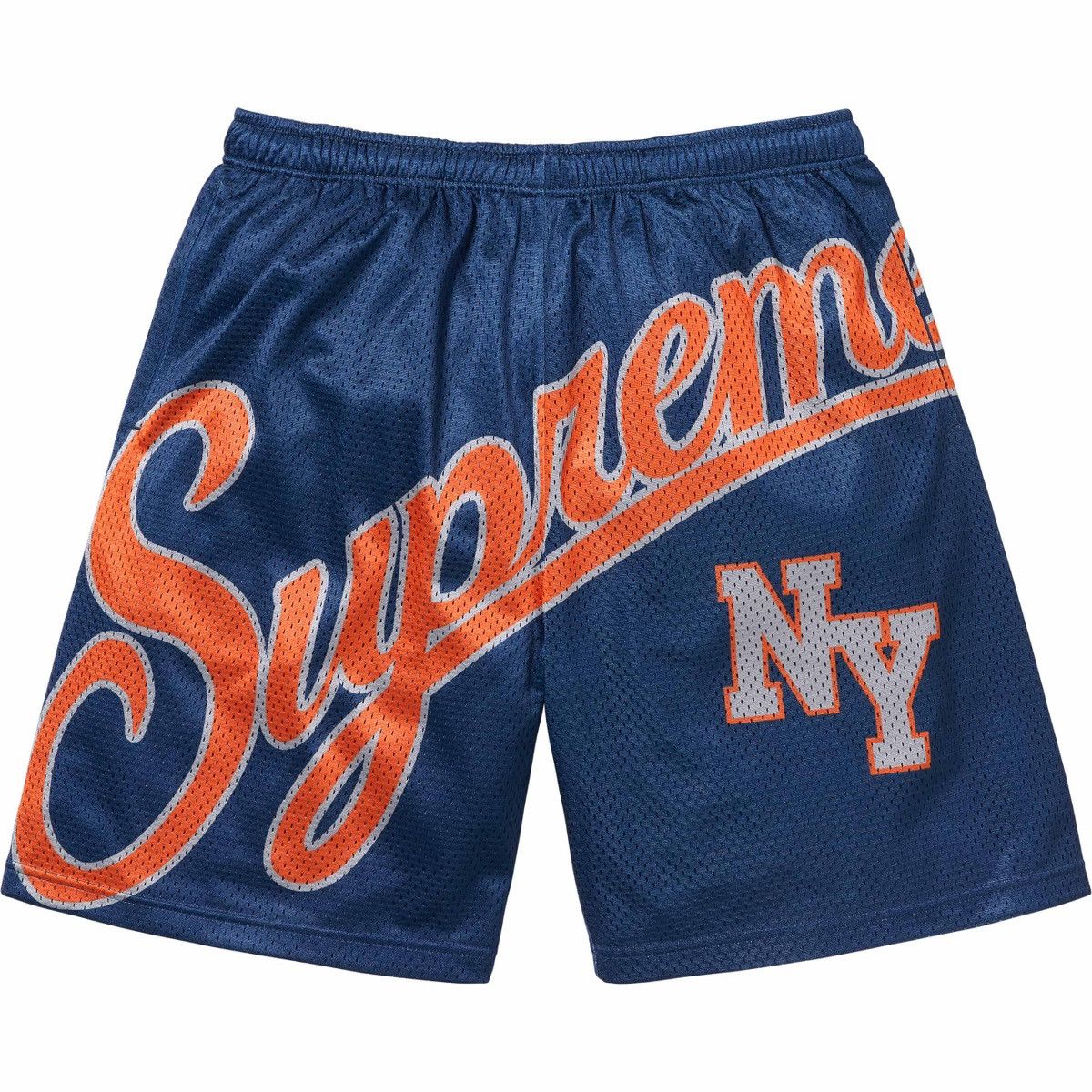 image of Supreme Big Script Mesh Short in Navy, Men's (Size 36)