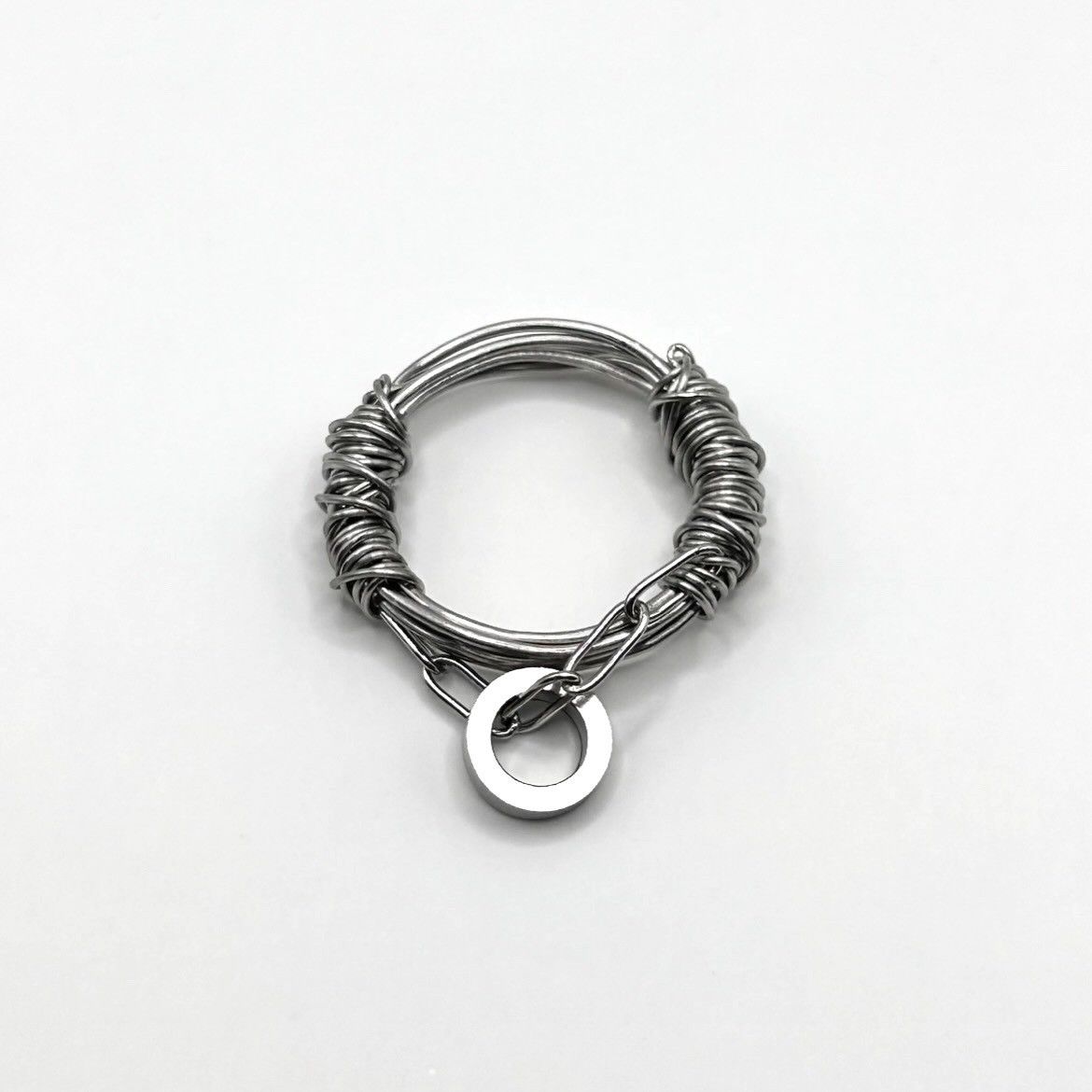 Seditionaries Handmade Stainless Steel Wire Ring with Pendant erd chrome Size ONE SIZE - 2 Thumbnail