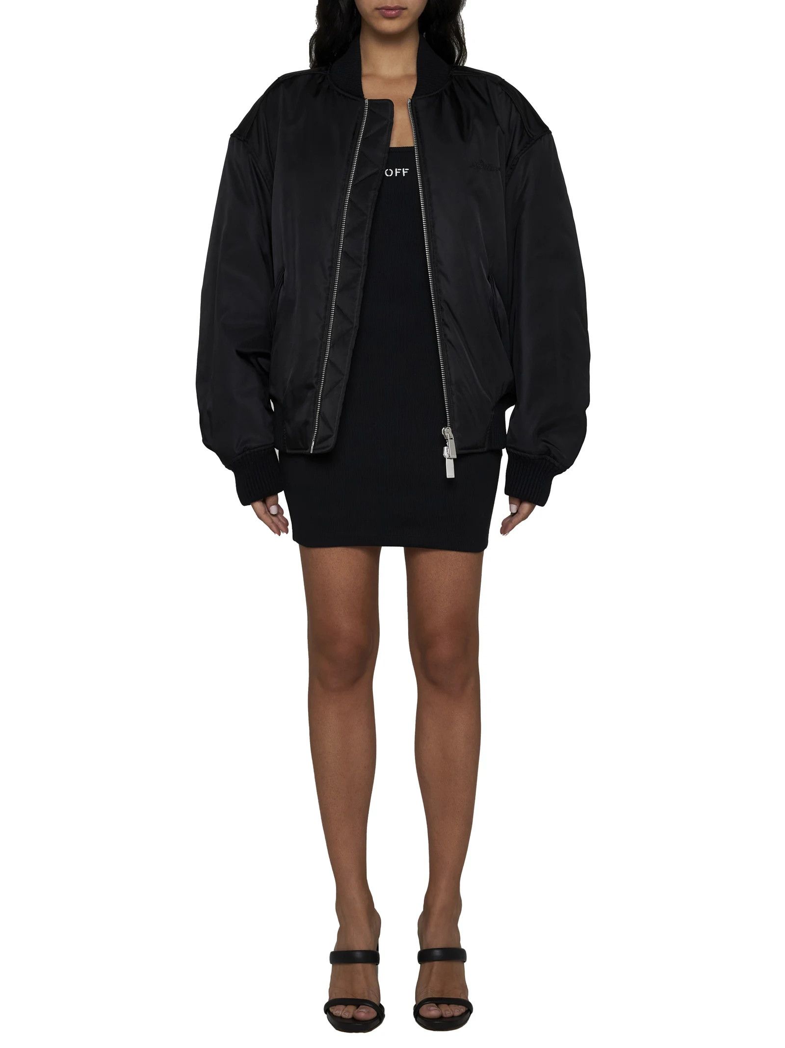 Off-White o1s22i1n0824 Nylon Twill Bomber Jacket in Black Size M / US 6-8 / IT 42-44 - 3 Thumbnail