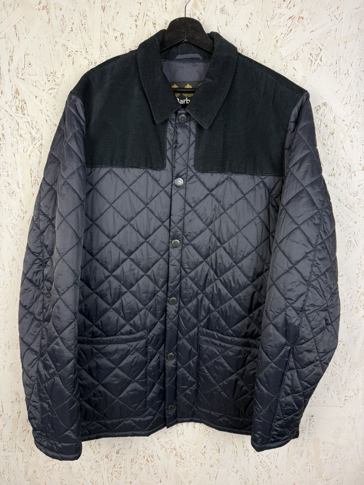 Barbour Barbour Gillock Quilted Jacket Corduroy Collar Black Size US XL / EU 56 / 4 - 1 Thumbnail
