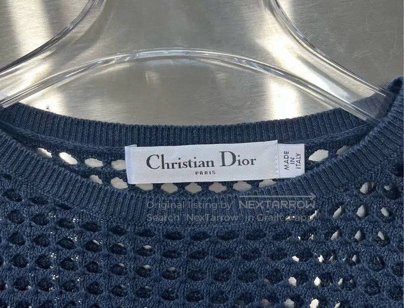 Dior Dior Dark blue hem tassel hollow slogan letter logo knitte Size XS / US 0-2 / IT 36-38 - 3 Thumbnail