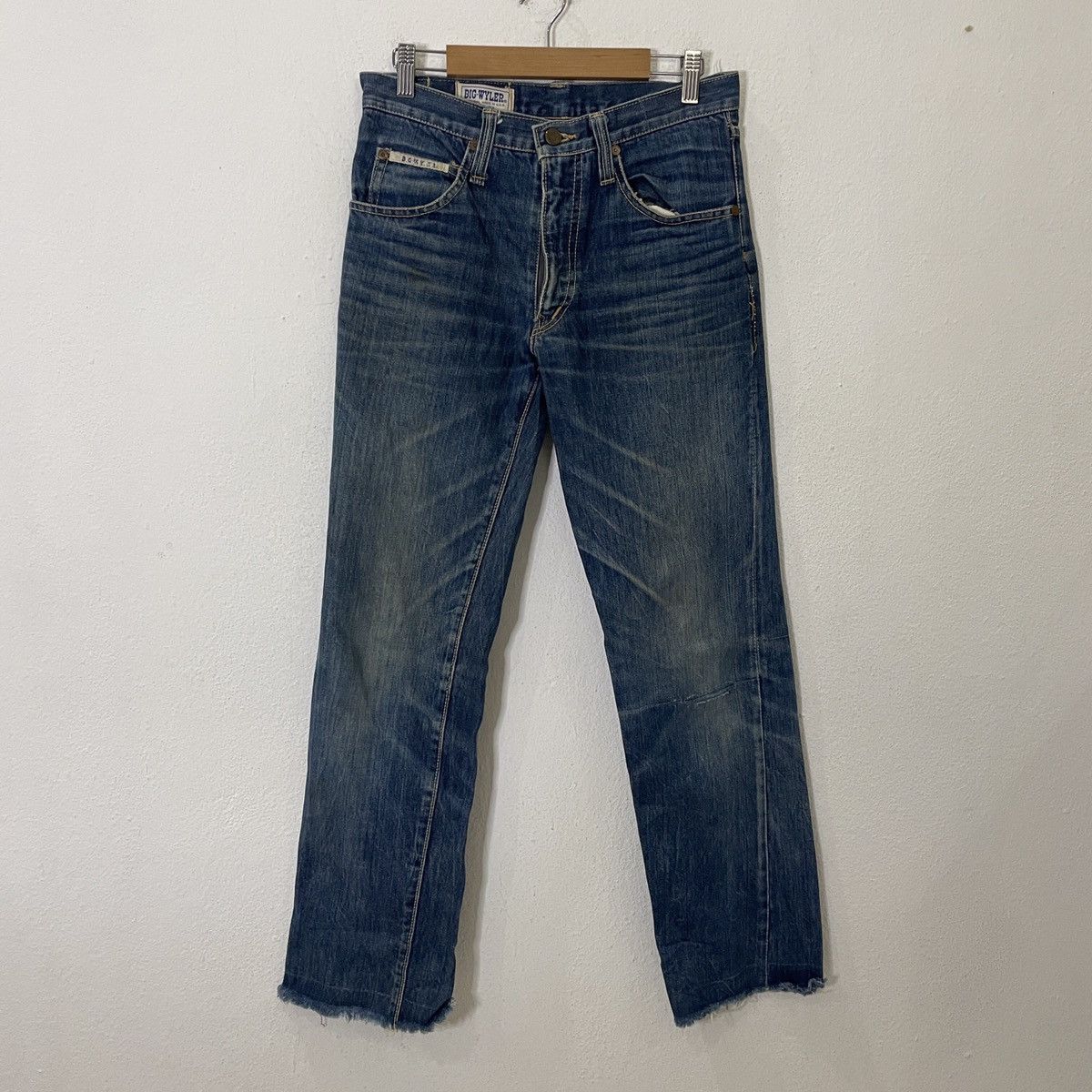 Japanese Brand Vintage 90s Big-Wyler Distressed Denim Workwear Jeans Size 29" - 1 Thumbnail