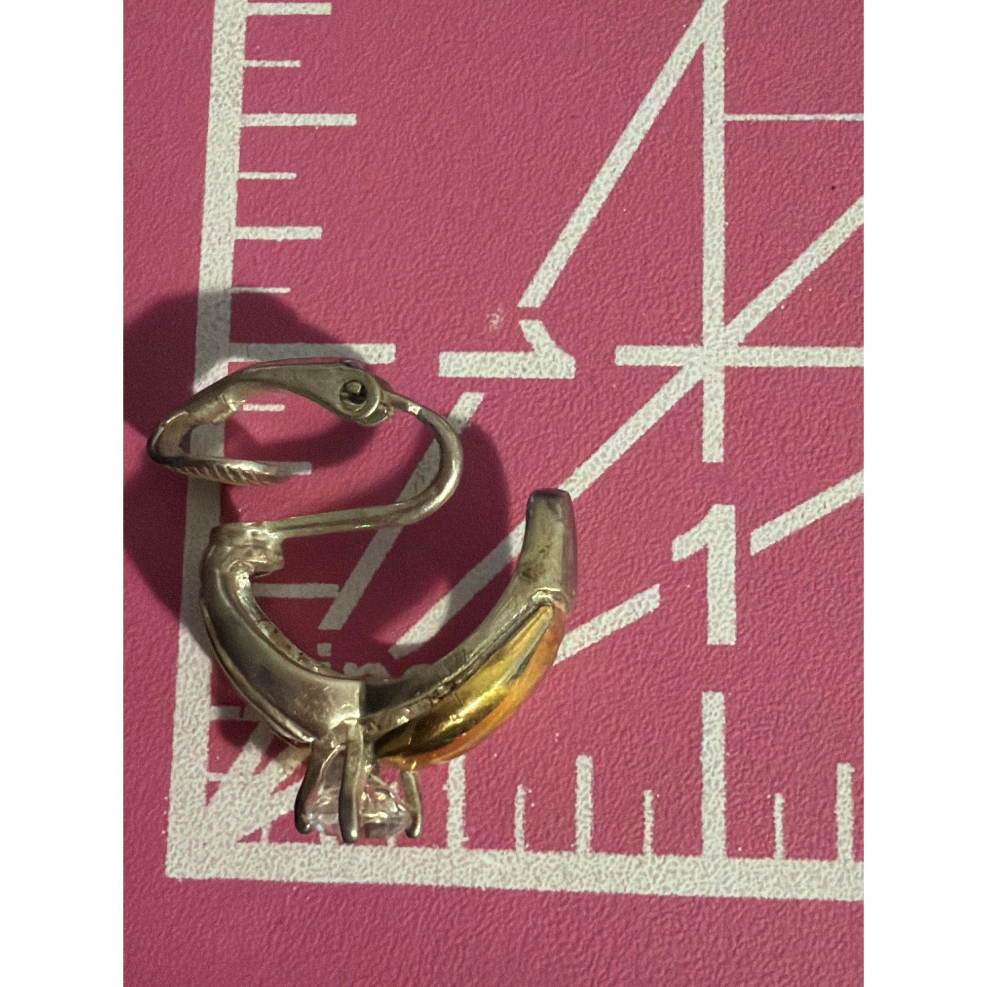 Other Vintage W Linds Gold Silver Tone Clip On Earrings CZ Stone . Size ONE SIZE - 5 Thumbnail