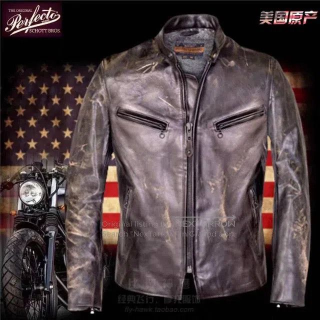 Schott Schott Classic coffee stand-up collar leather jacket Size US M / EU 48-50 / 2 - 5 Thumbnail