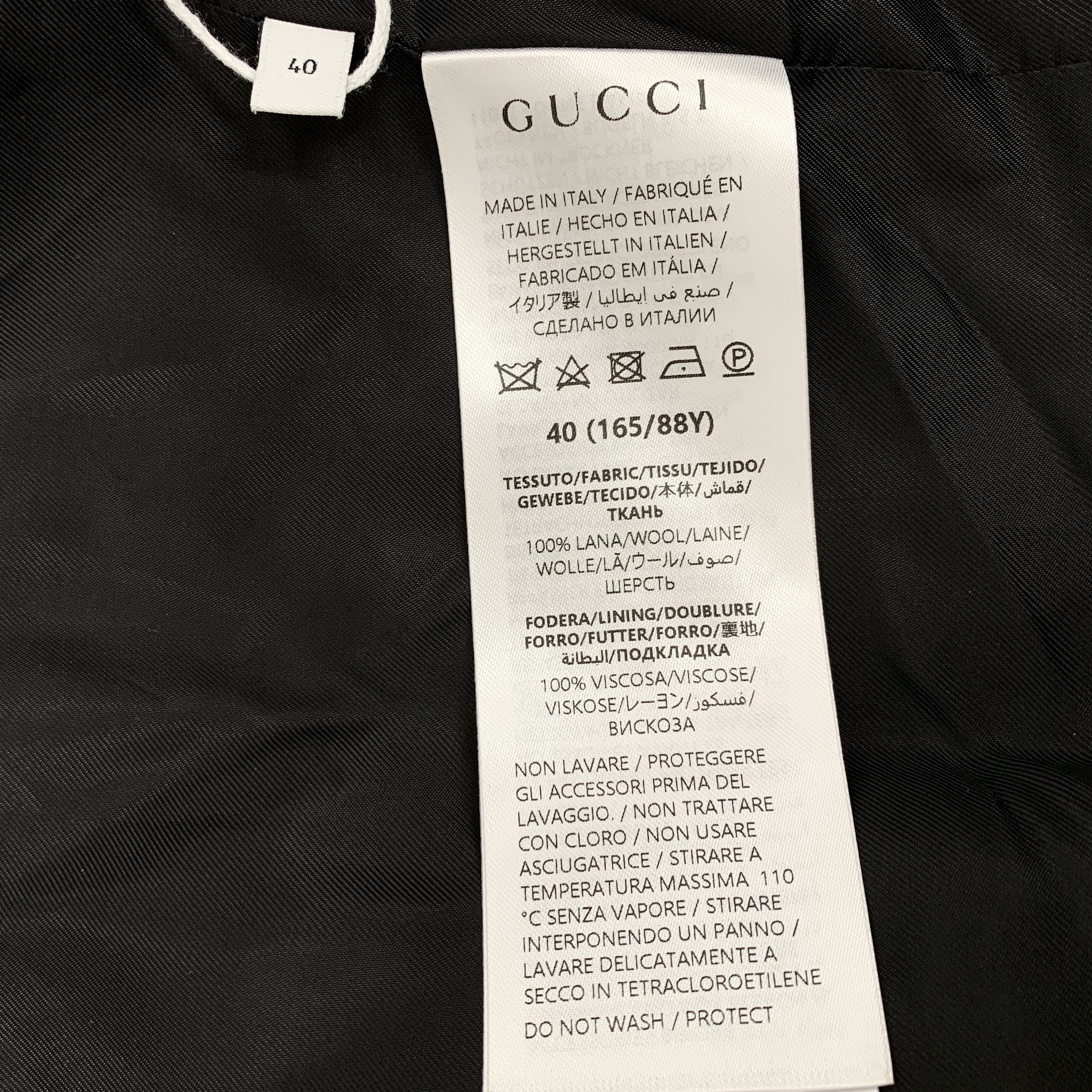 Gucci Gucci Logo Wool Jacket Dark Grey (40) Size US XXS / EU 40 - 6 Thumbnail