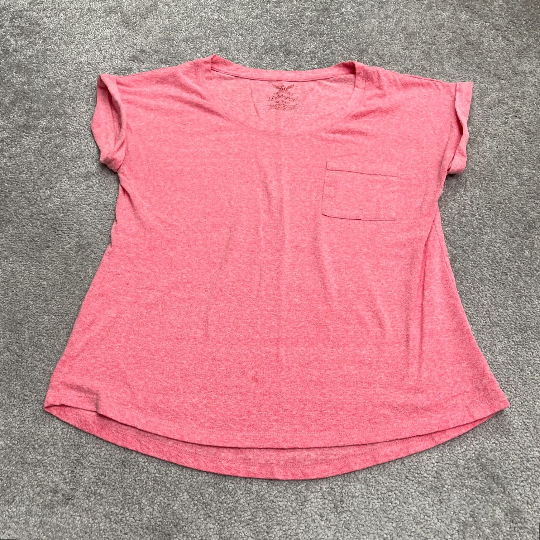 Faded Glory Faded Glory Basic T-Shirt Womens Medium Pink Round Neck Short Sleeve Pocket Tee Size M / US 6-8 / IT 42-44 - 2 Thumbnail