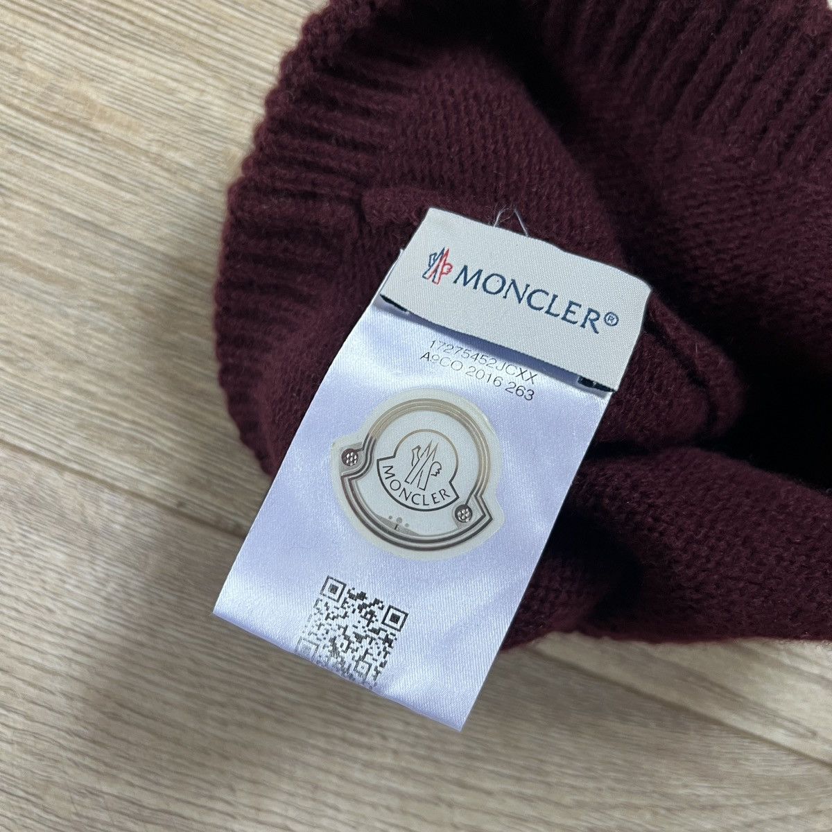 Moncler Moncler Wool Beanie Hat Burgundy Size ONE SIZE - 7 Thumbnail